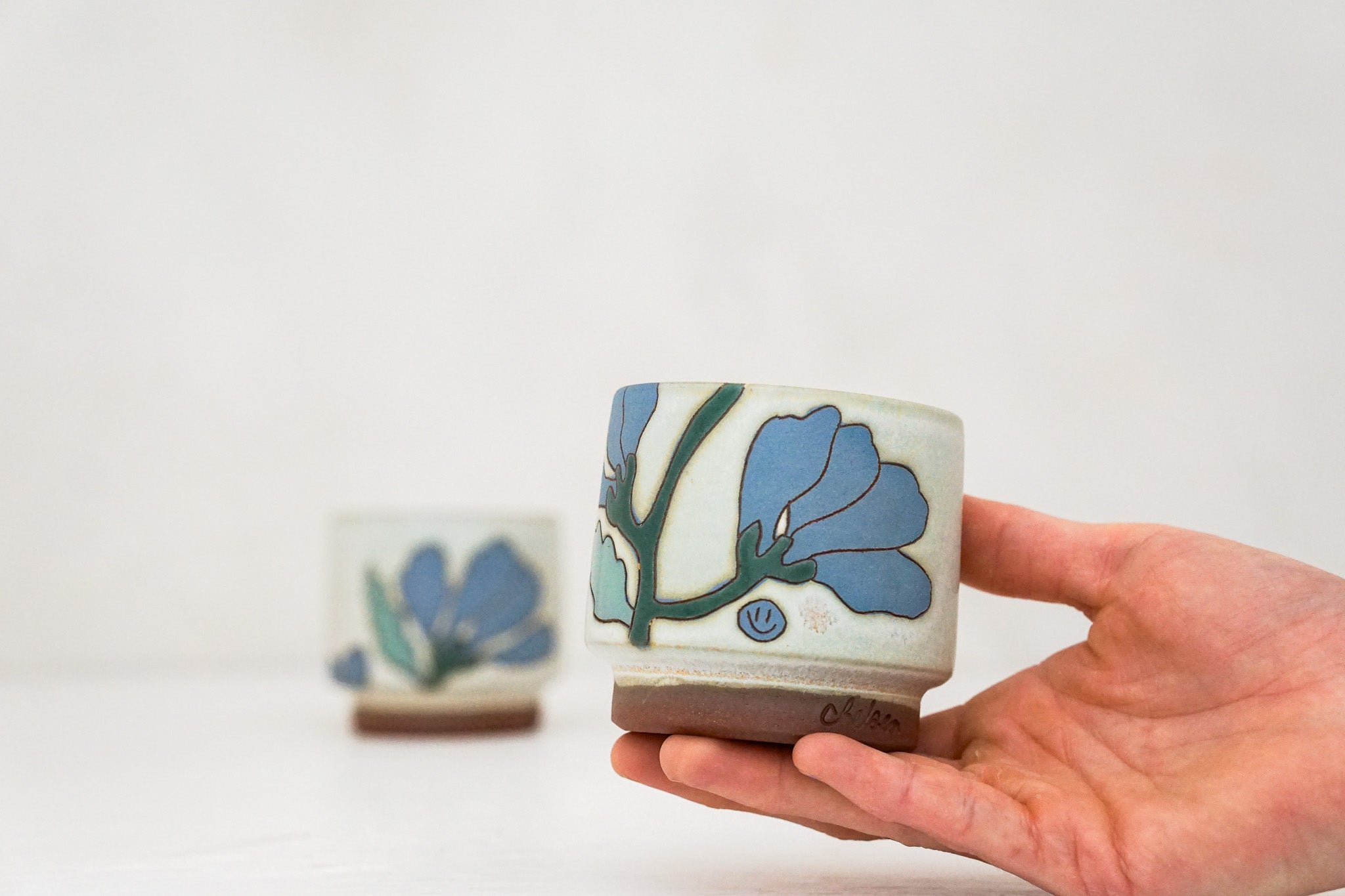 Dancing Flowers double stack in Bone