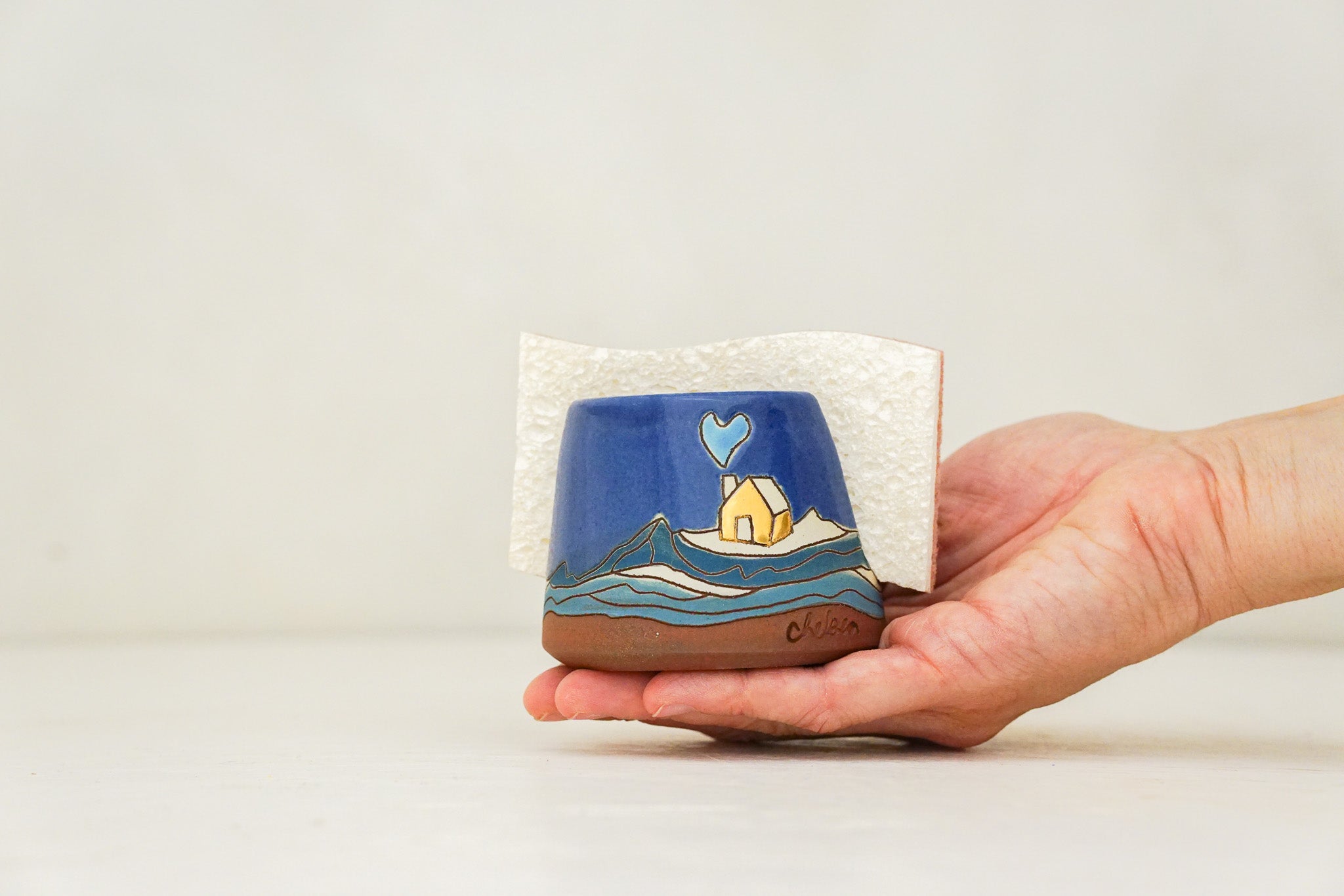 GOLD Mtn Sponge Holder in Flax