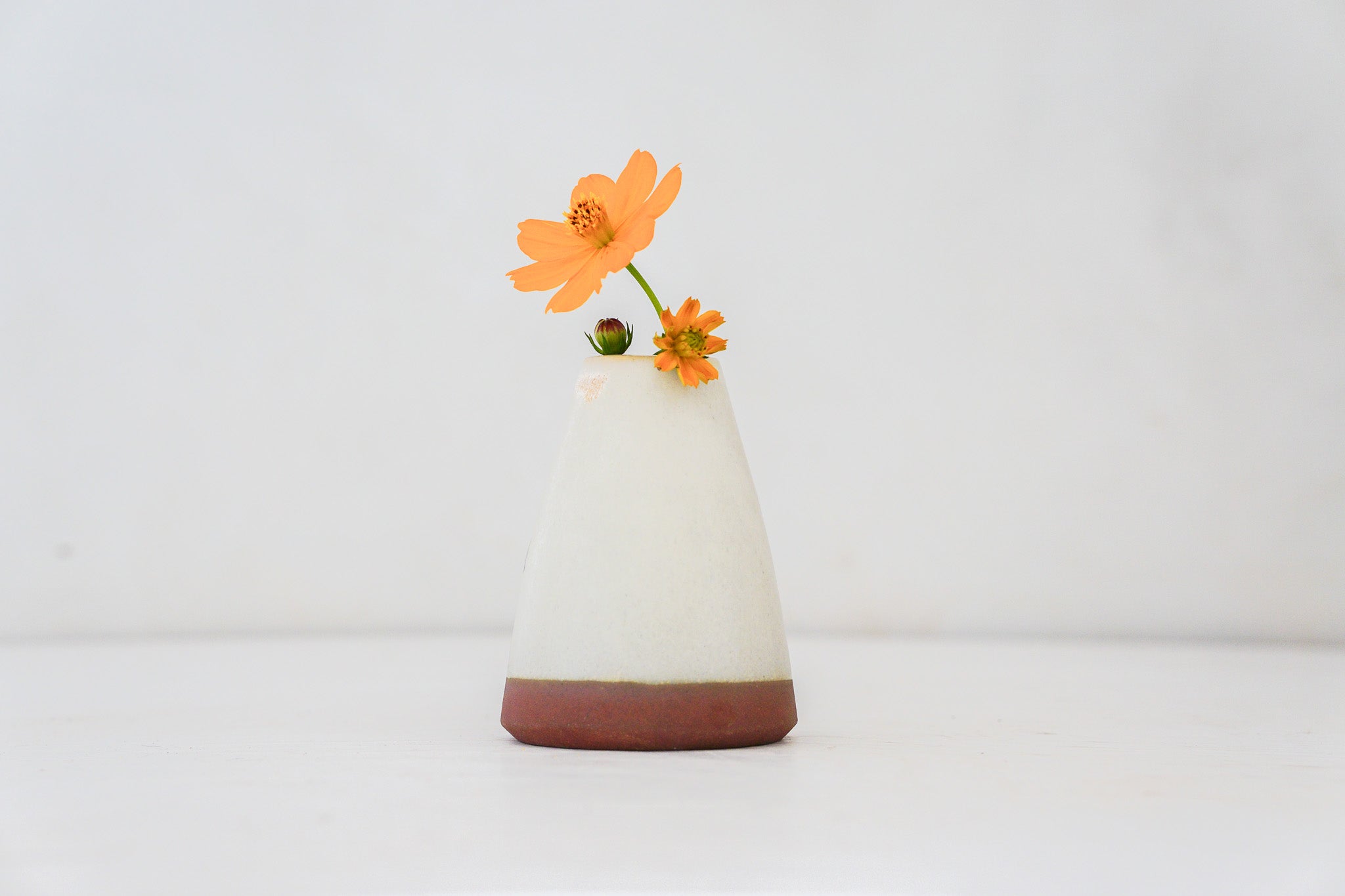 Yellow Flower Vase in Bone