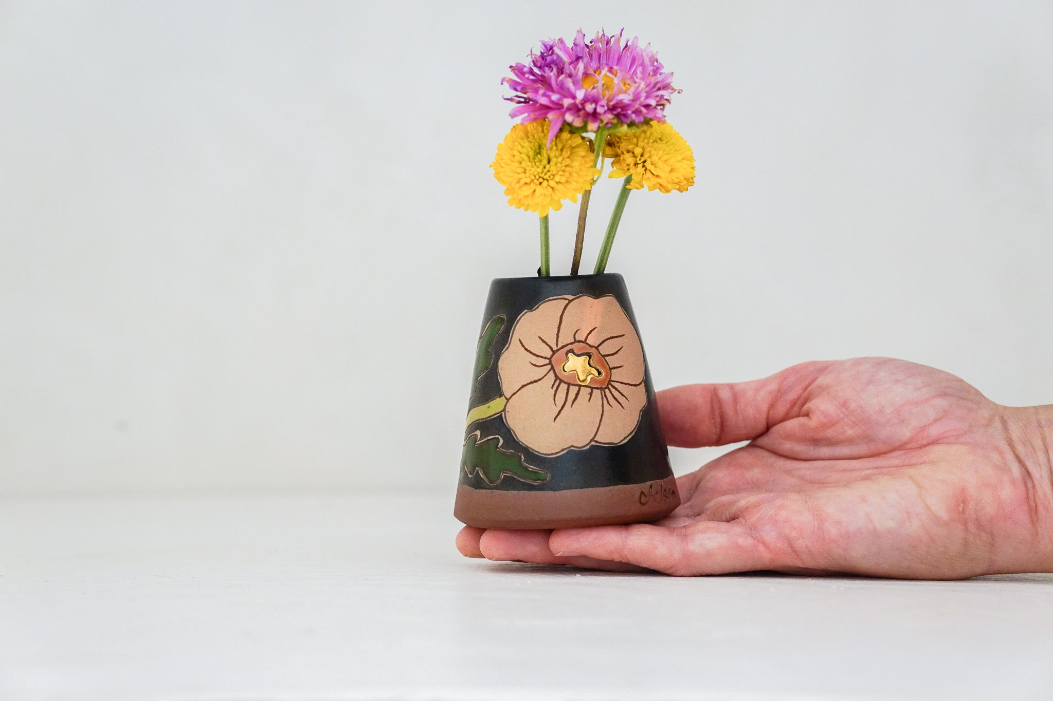 GOLD Poppy Bud vase in Darby