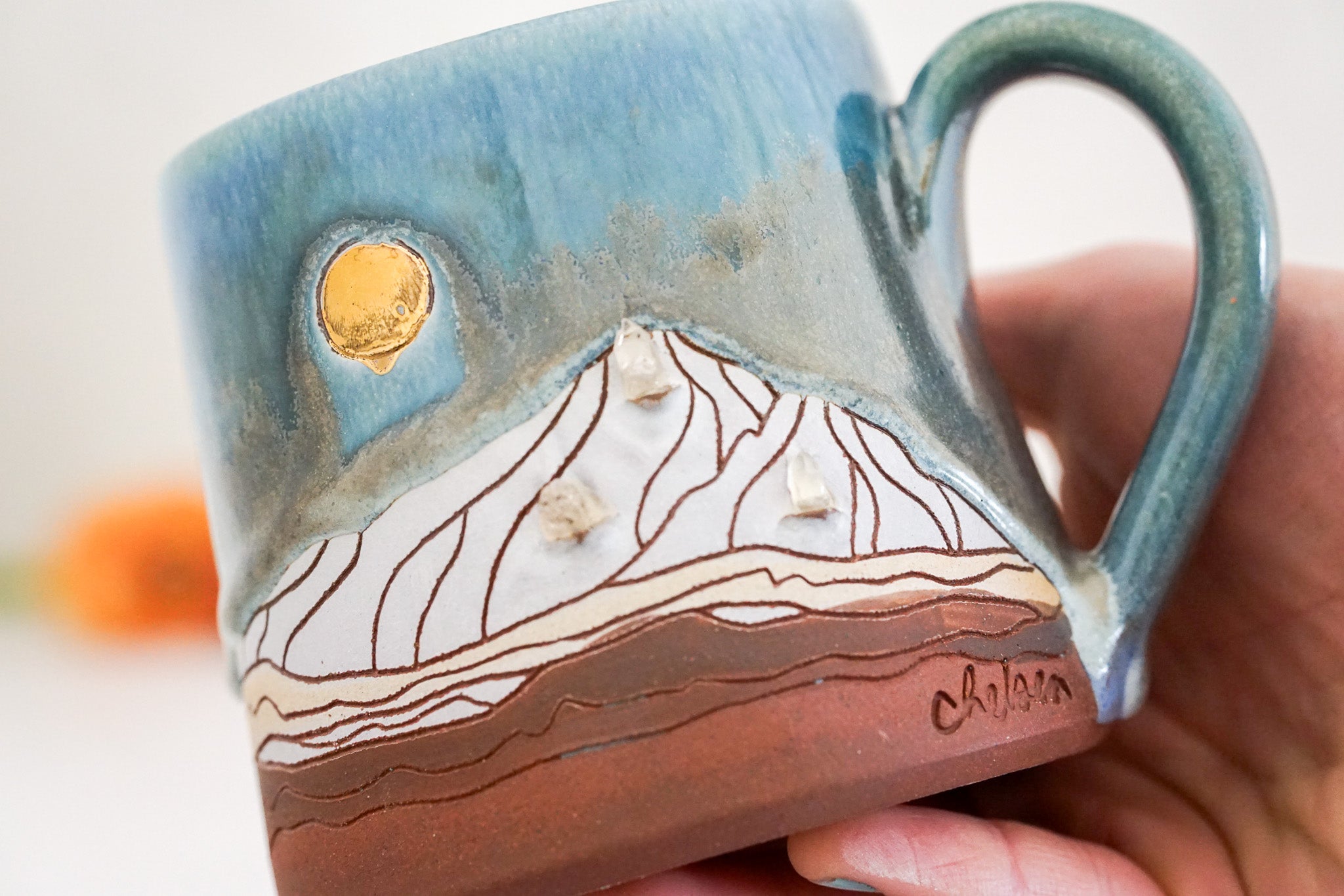 Topaz full moon GOLD Mug