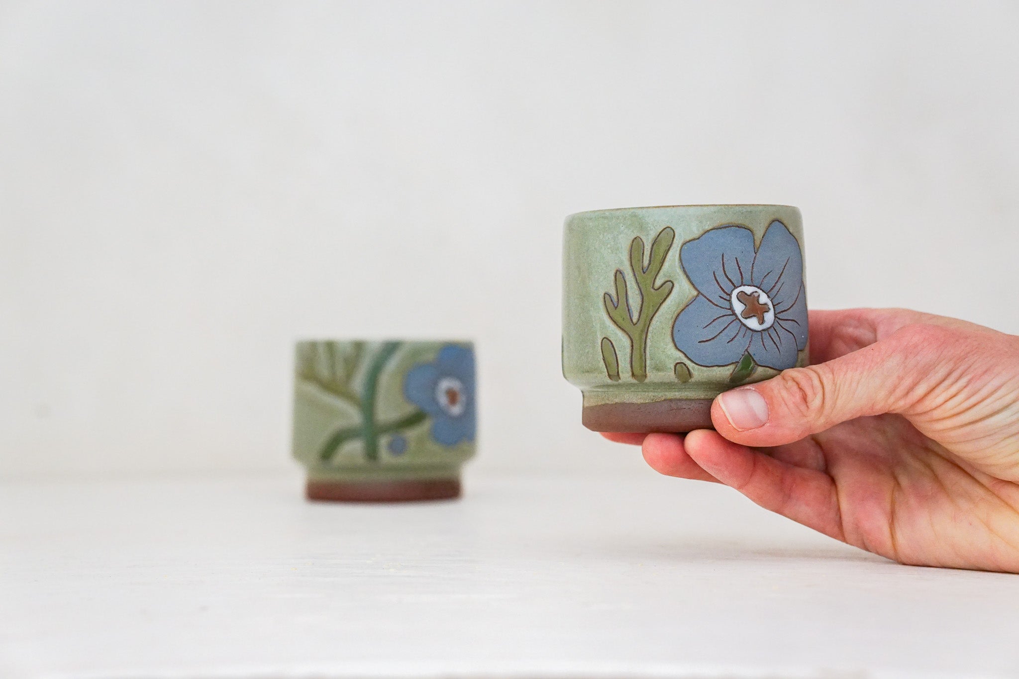 Blue Cosmo double stack in Sage