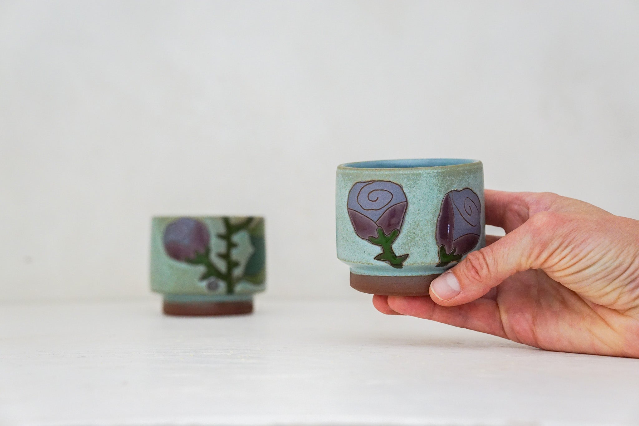 Purple Rose double stack cups in Lake