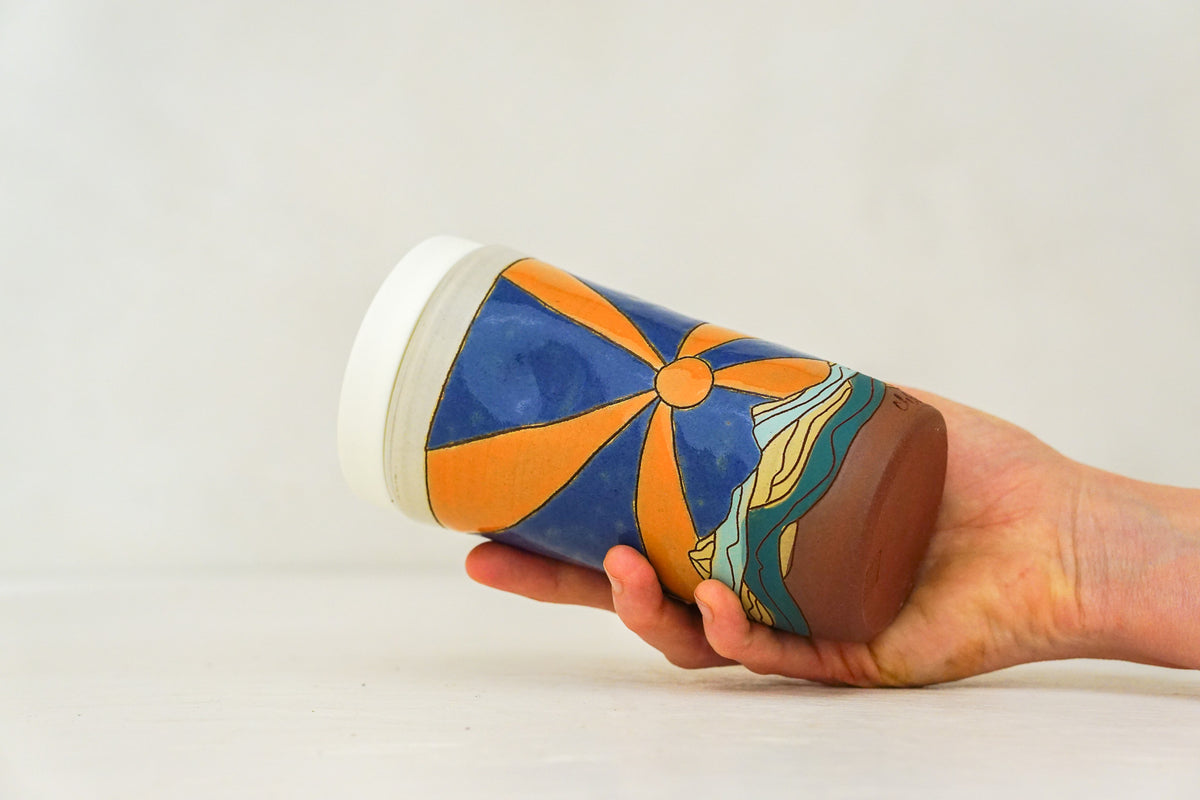 Starburst Tall Mtn Travel Cup in Flax/Bone