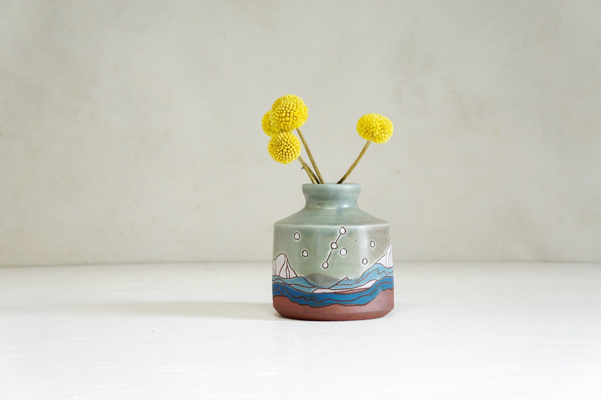 Mtn Moon Bud Vase in Stone