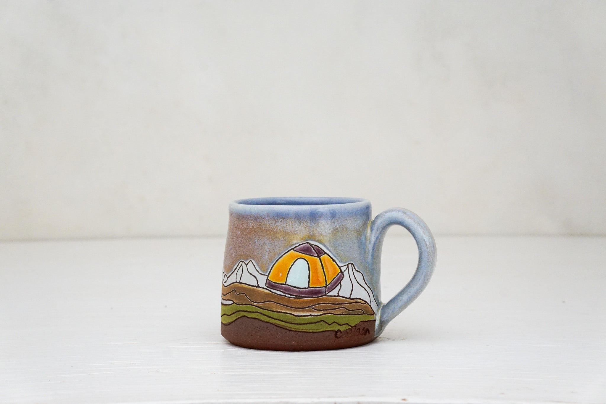 Tent Camping Mini mug in Lavender Magic