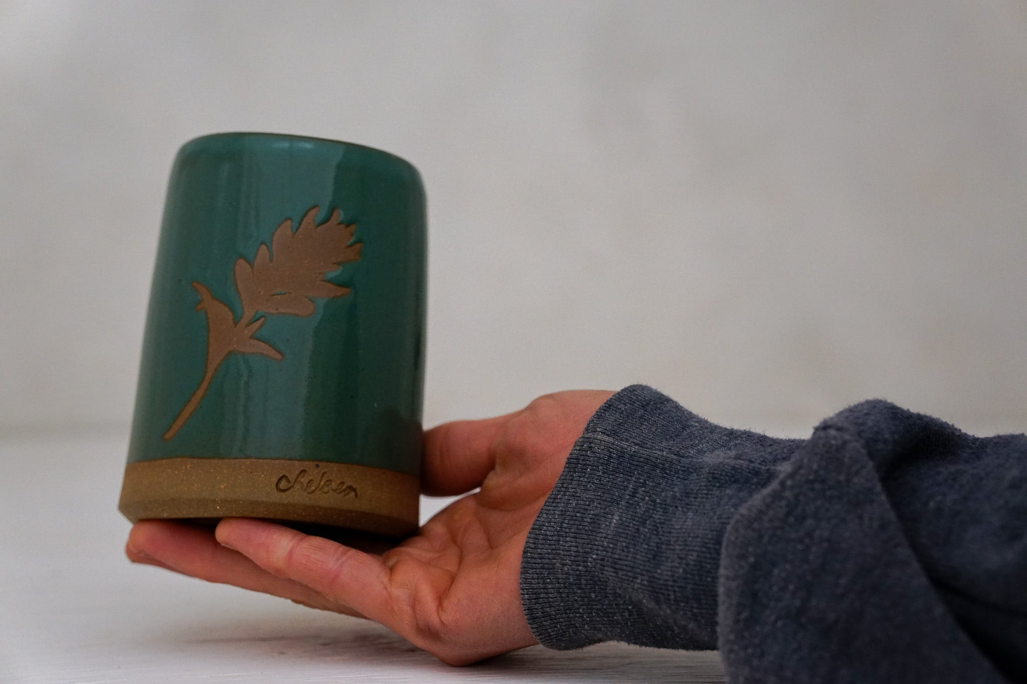 Brown clay Indian Paintbrush Cup in Kali