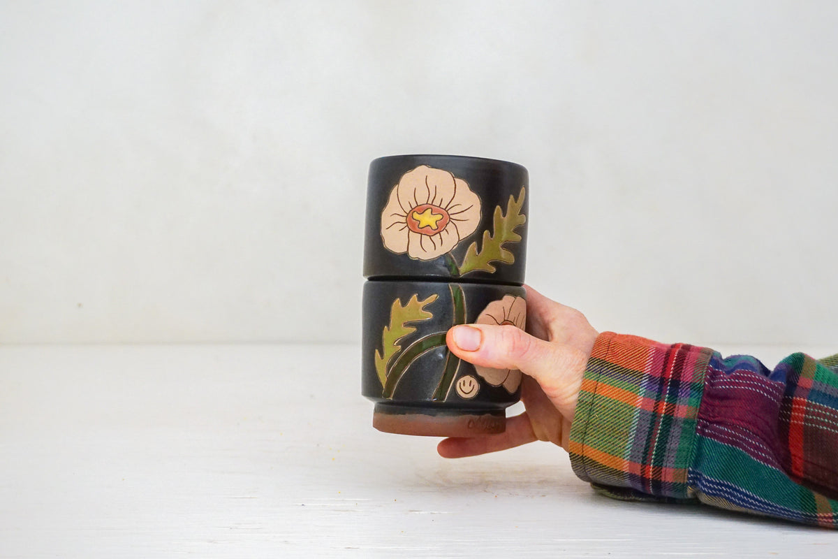 Poppy stacker cups in Darby