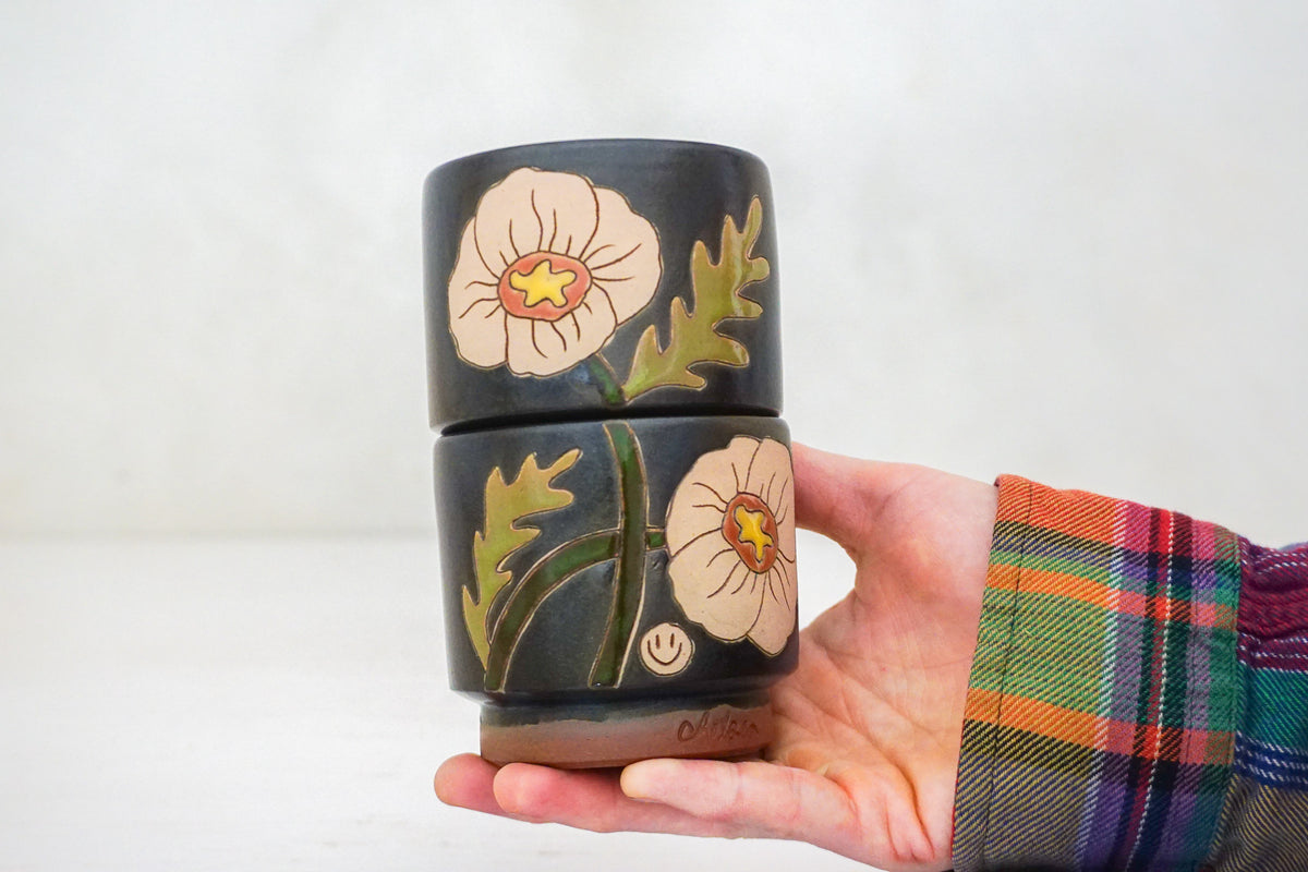 Poppy stacker cups in Darby
