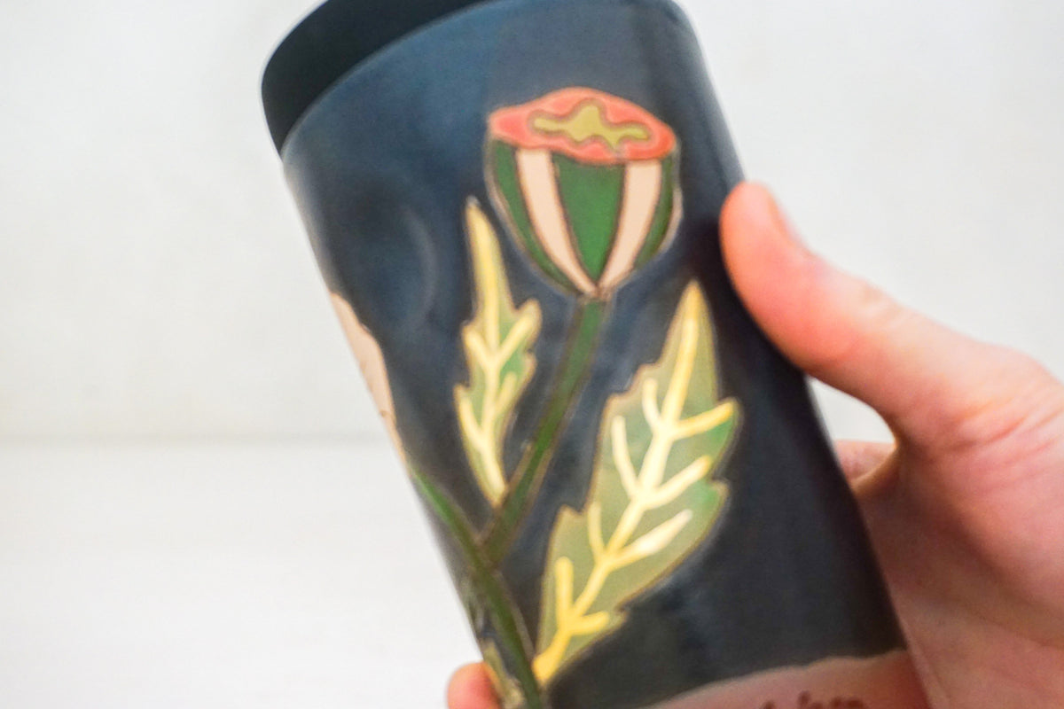 GOLD Poppy Flower Travel Cup in Darby