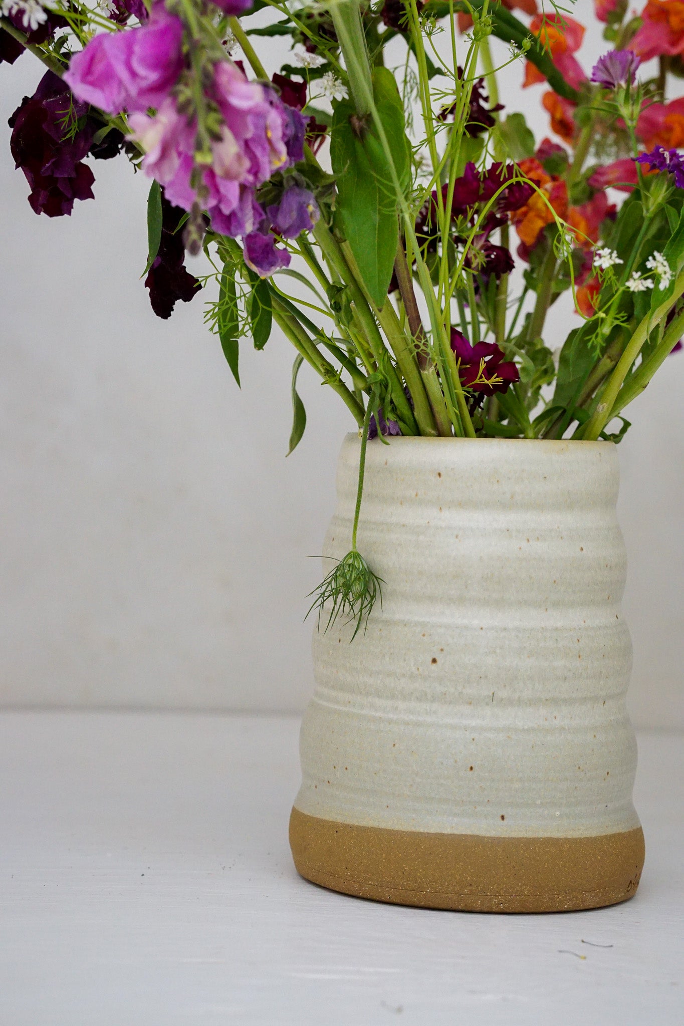 Rippled Vase in Limestone