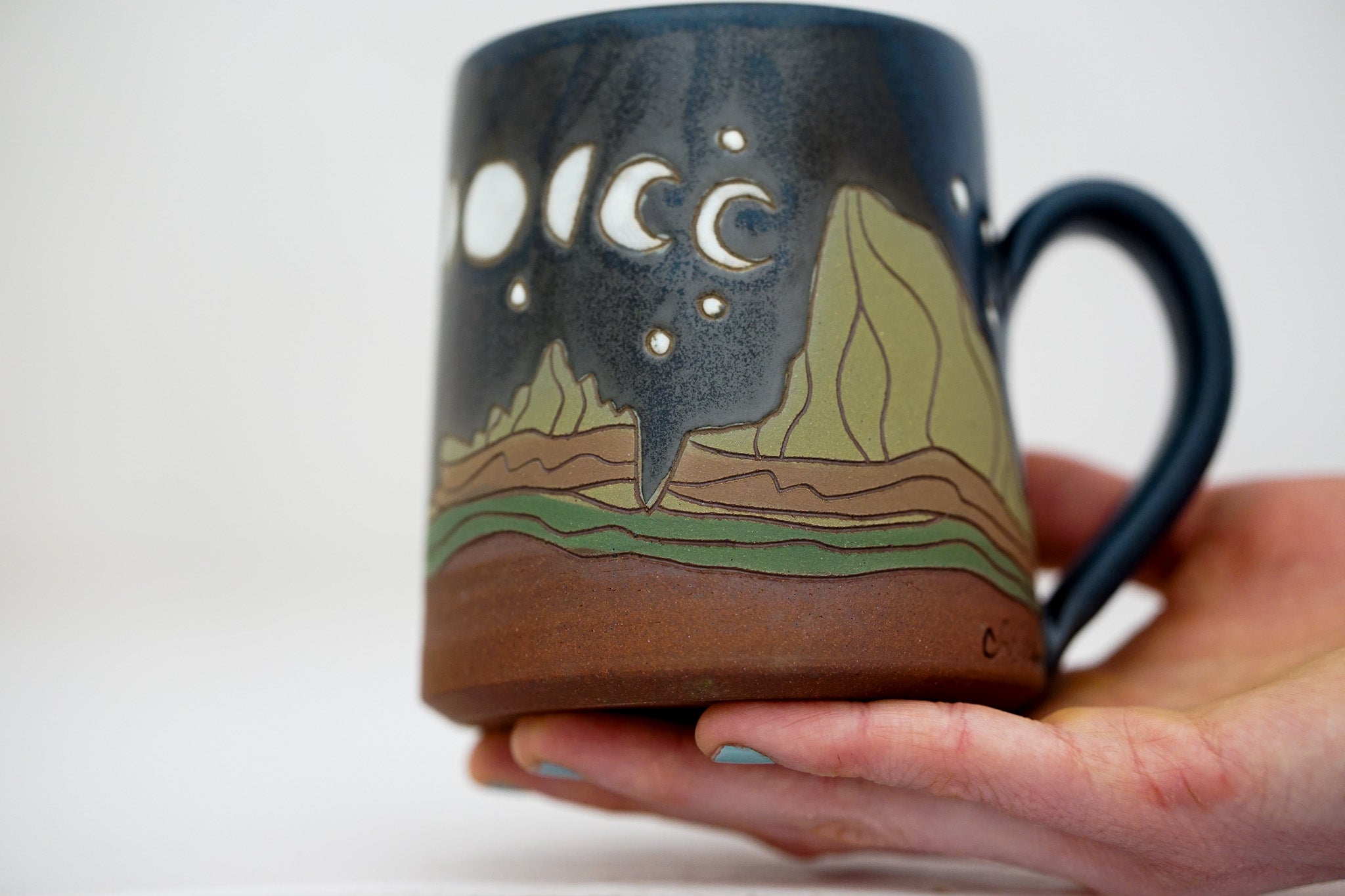 W Teton Moon Phase Ninja Turtle mug