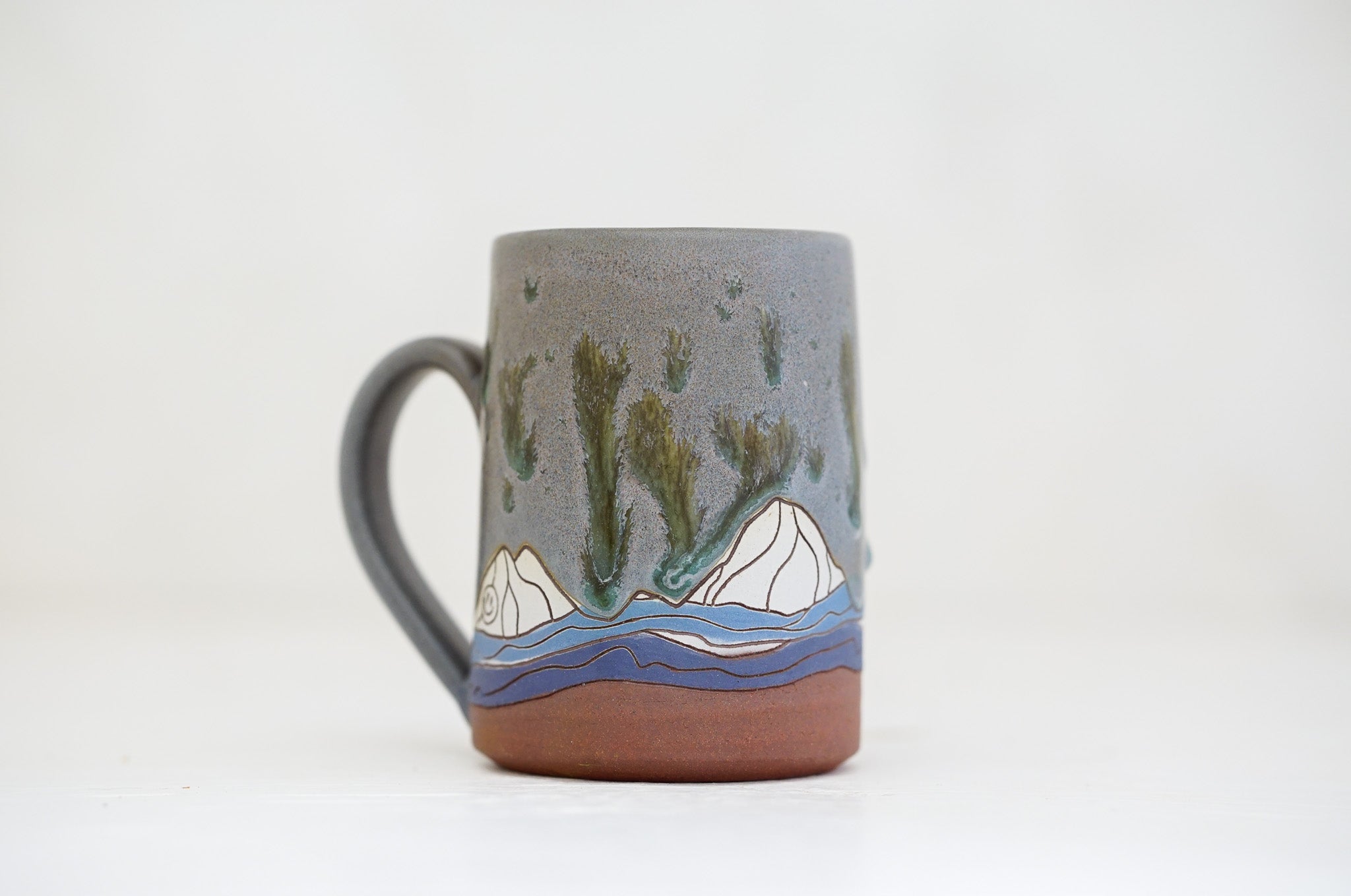 E Teton Tall-ish mug in Stone & Speck