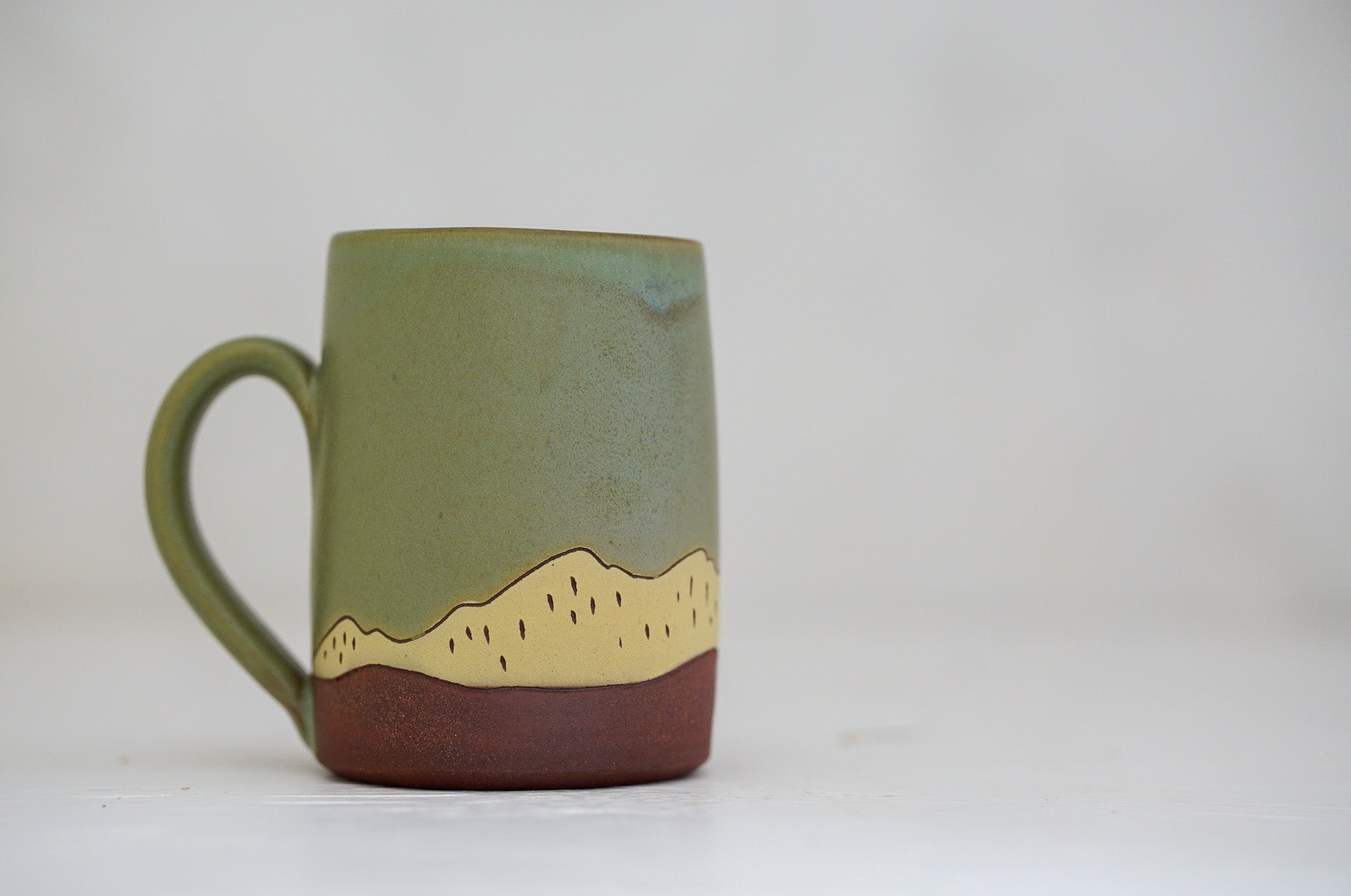 House with Tulips Tall-ish mug in Sage