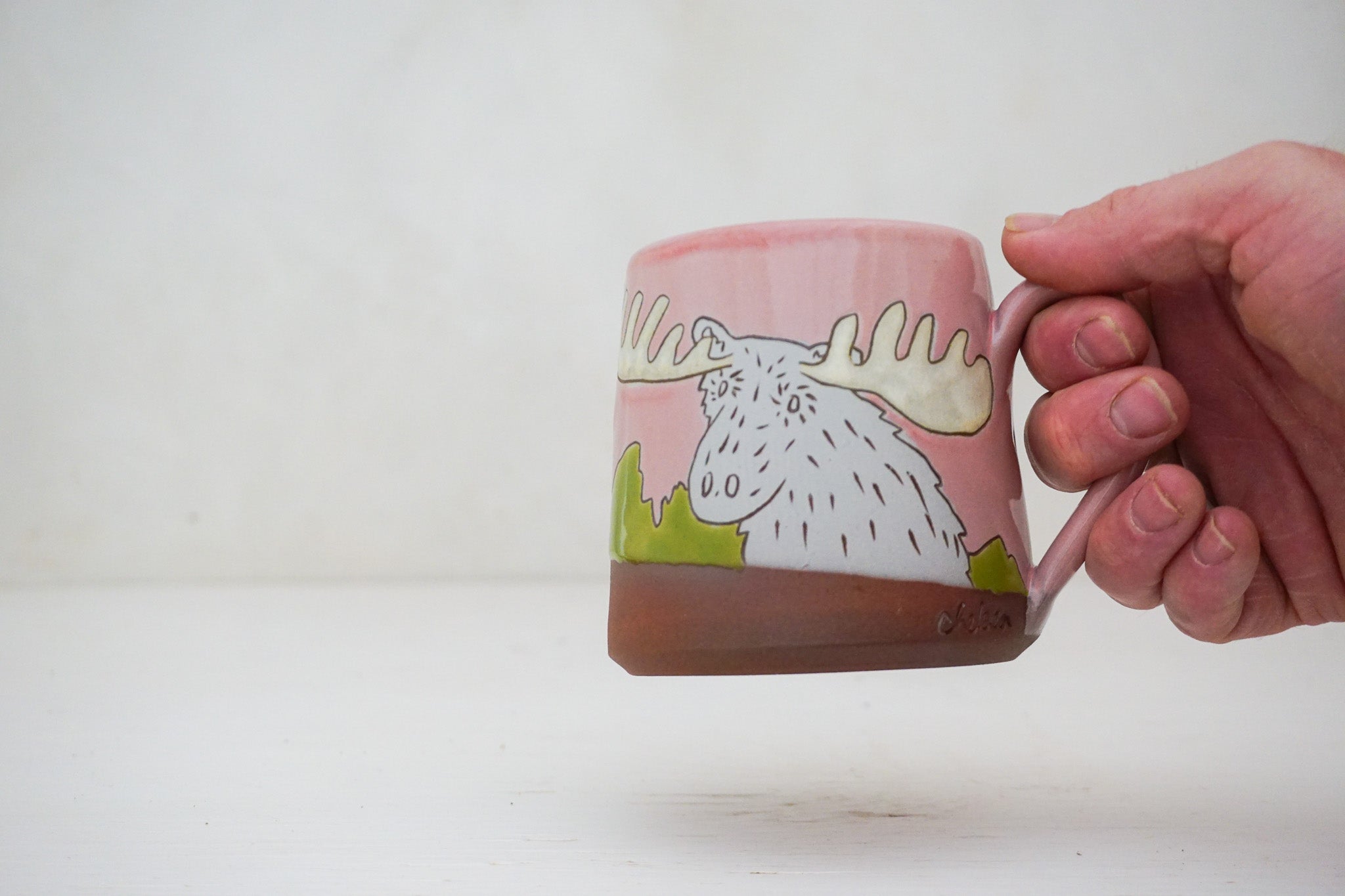 Moose E Teton mug in Pink