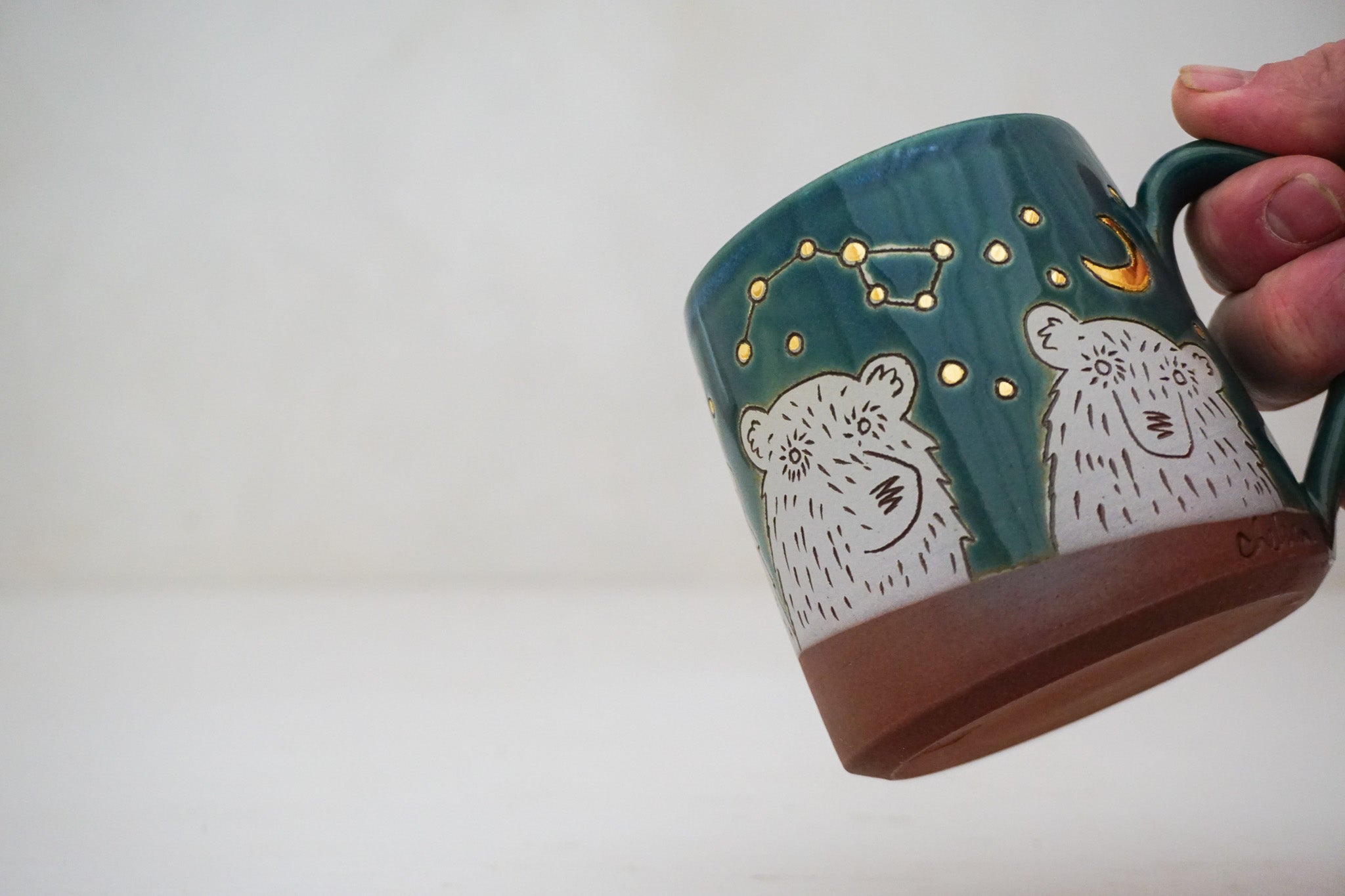 GOLD Bear Night sky mug in Huckleberry