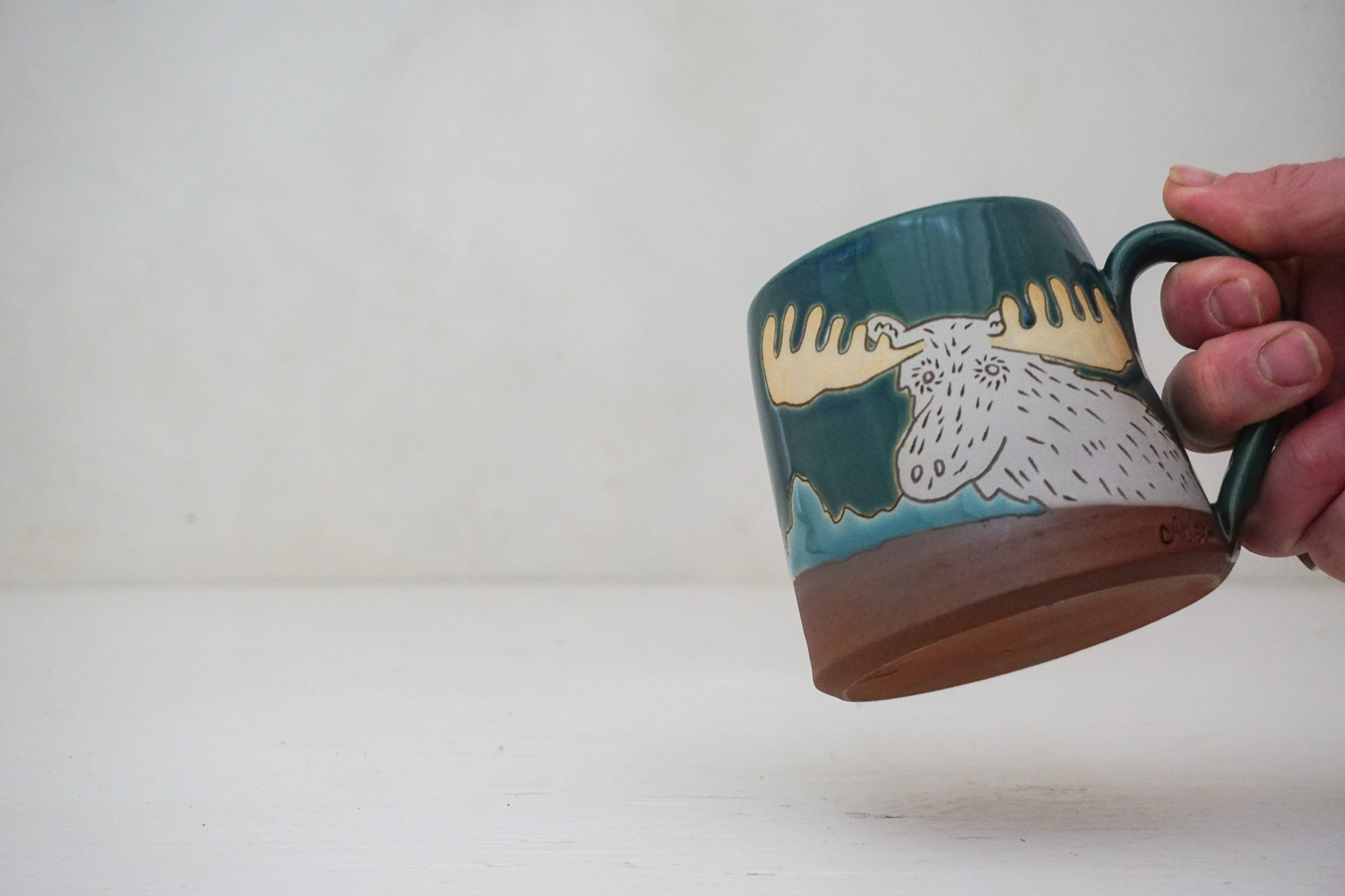 W Teton Moose mug in Huckleberry