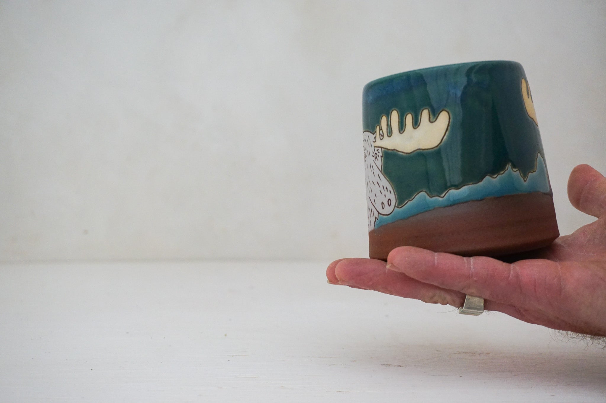 W Teton Moose mug in Huckleberry