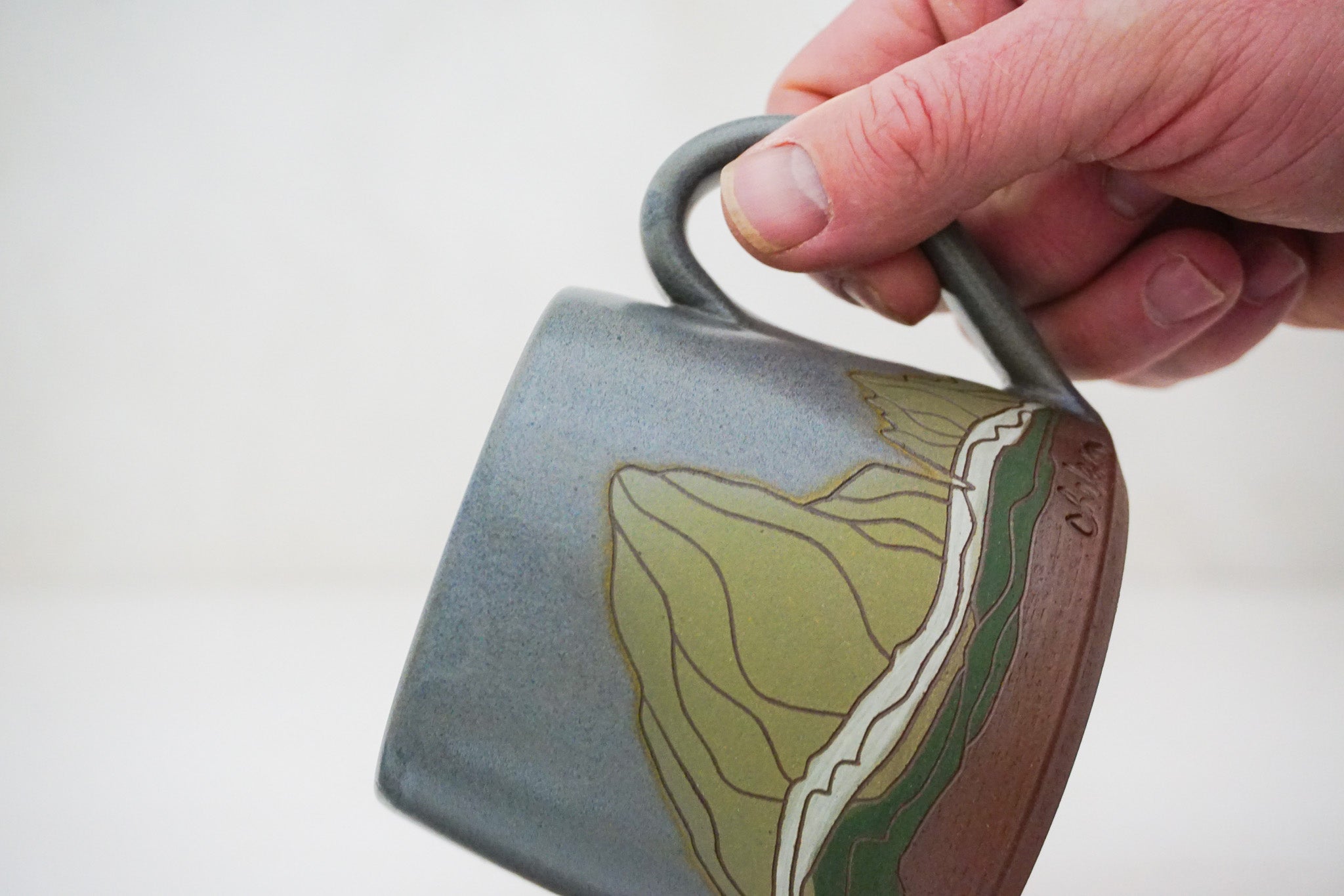 E Teton greens mug in Stone