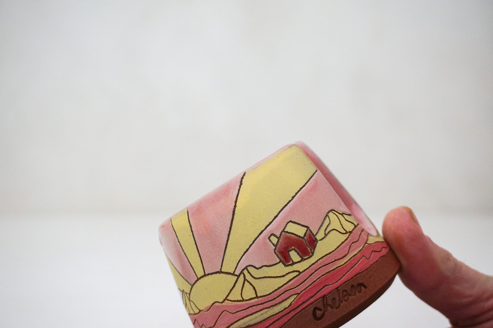 Sunburst house Sponge Holder in Pink