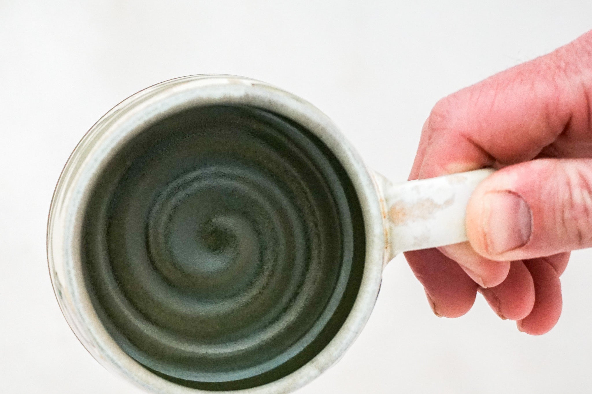 Flower short mug in Bone