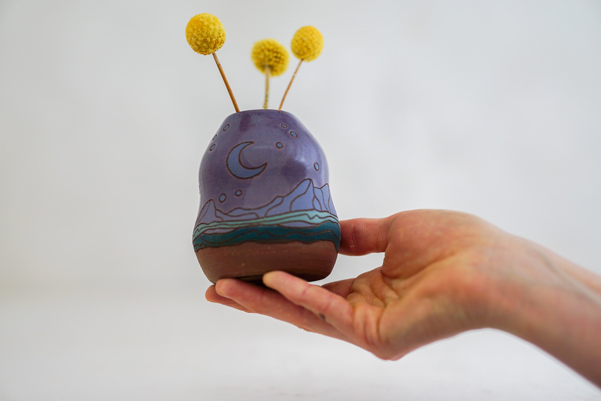 Mtn Blues night Budvase in Purps