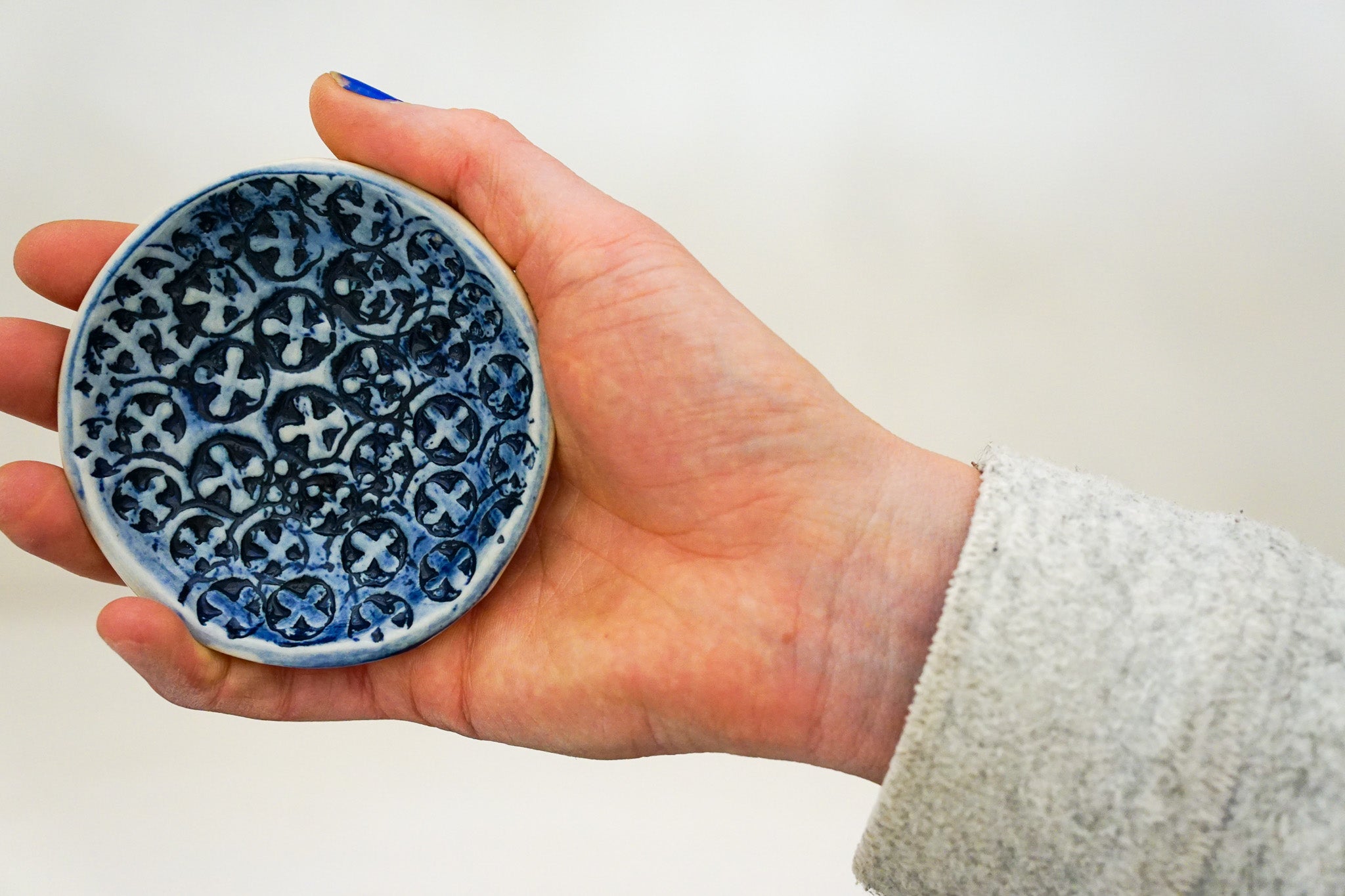 Eucalyptus cobalt ring dish 1