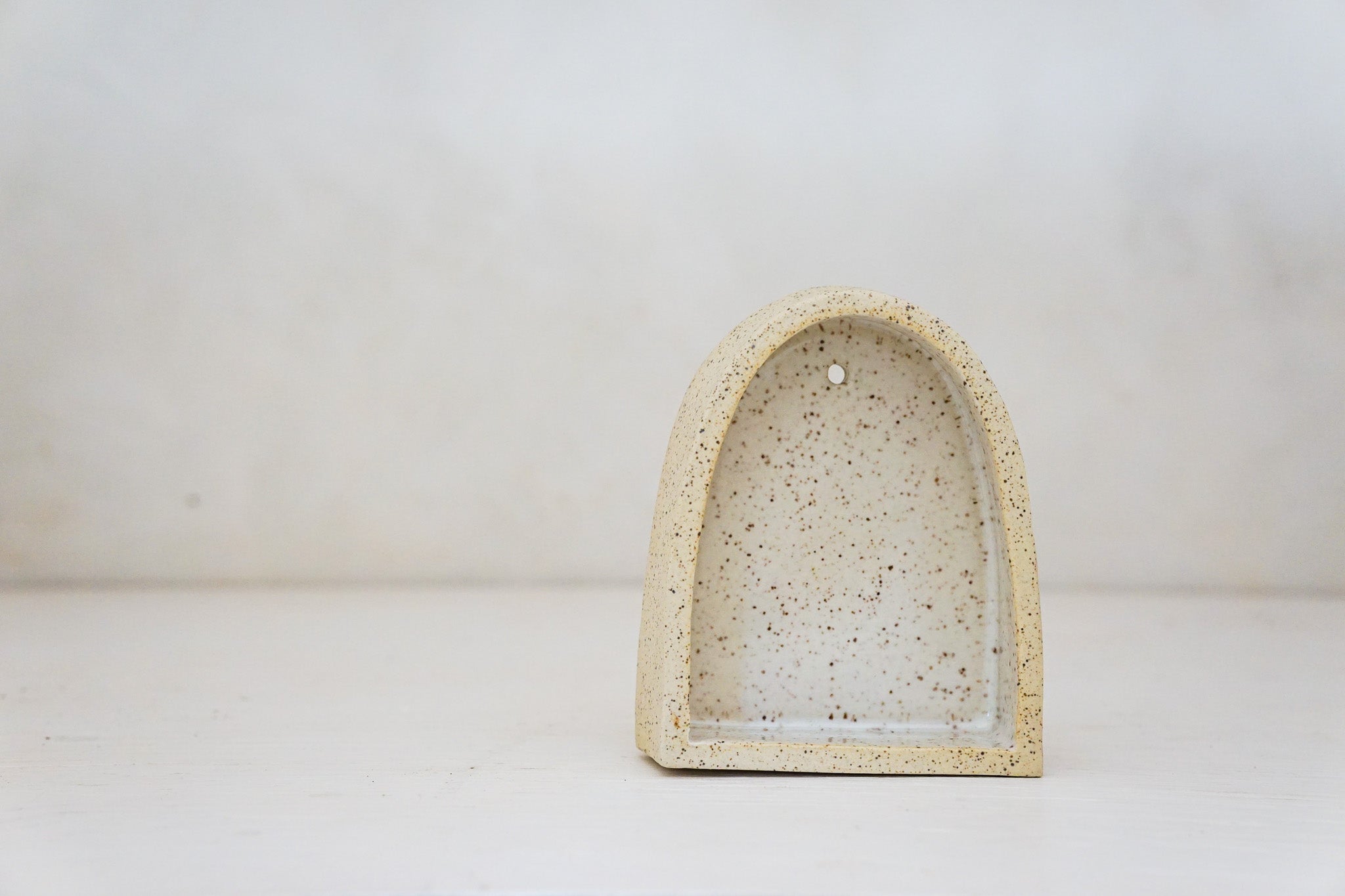 Handbuilt Arch Wall Shelf Speck clay
