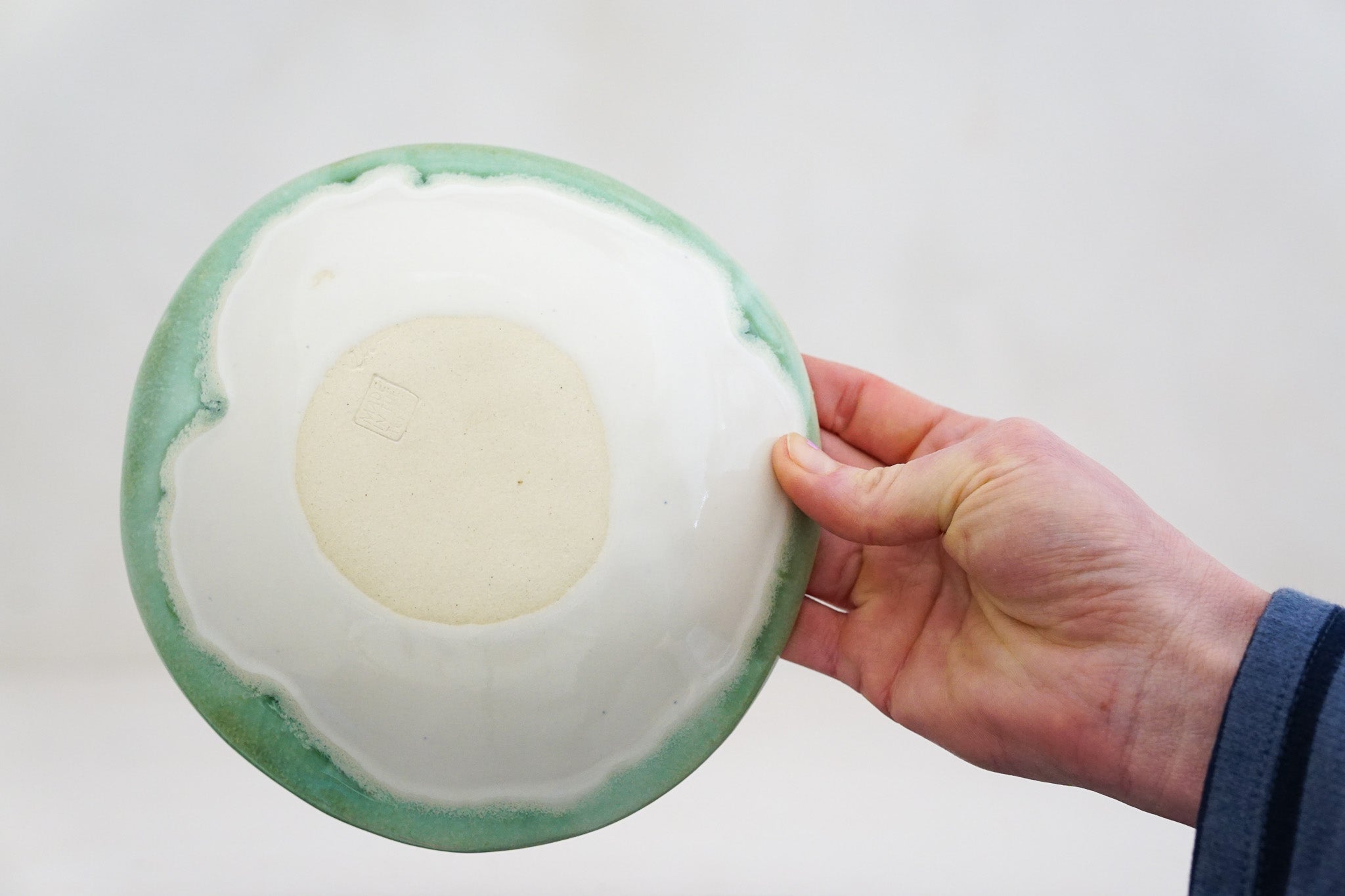 Handbuilt Thumbprint bowl in White
