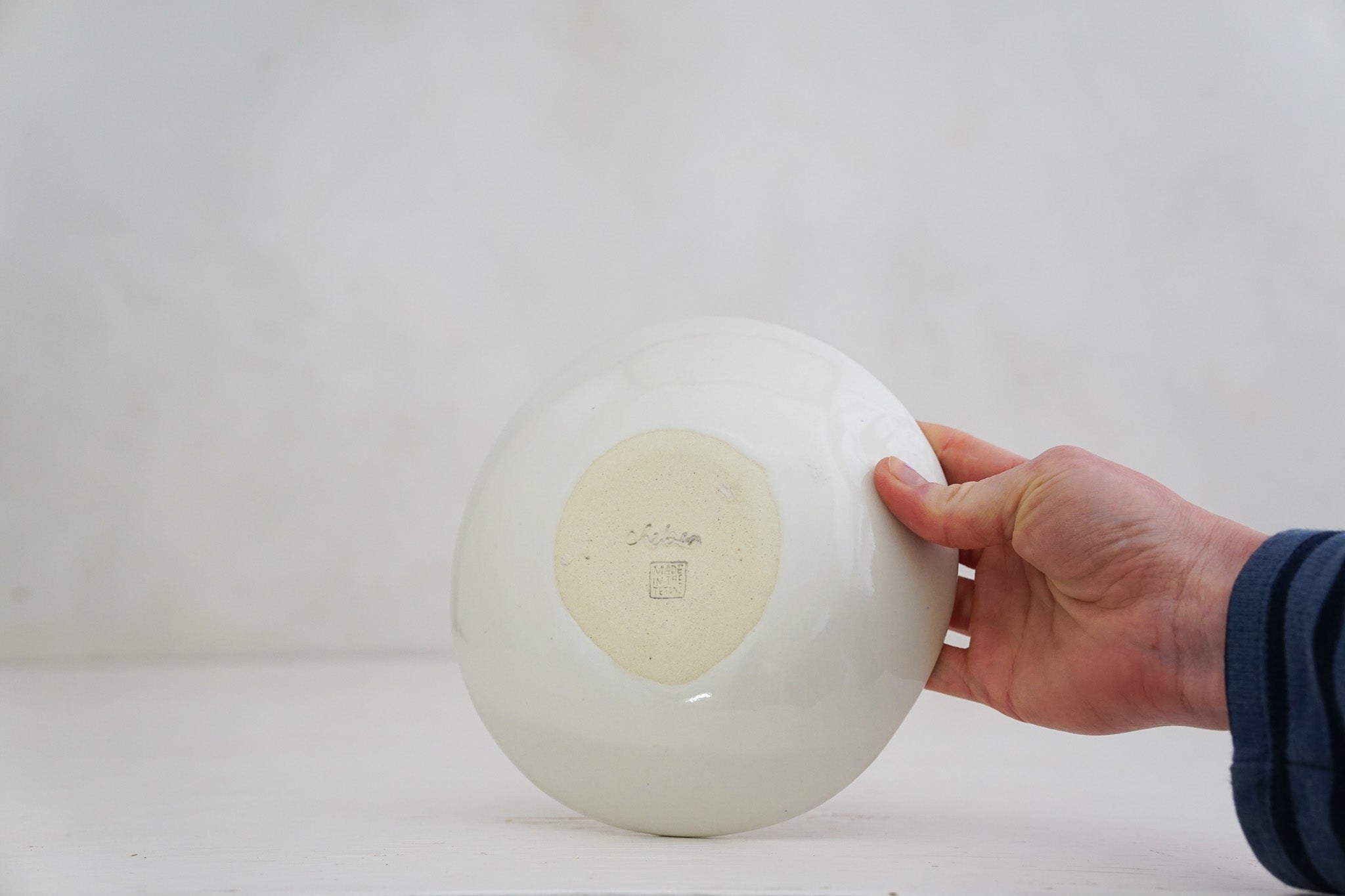 Handbuilt Thumbprint bowl in rainbow speck 2