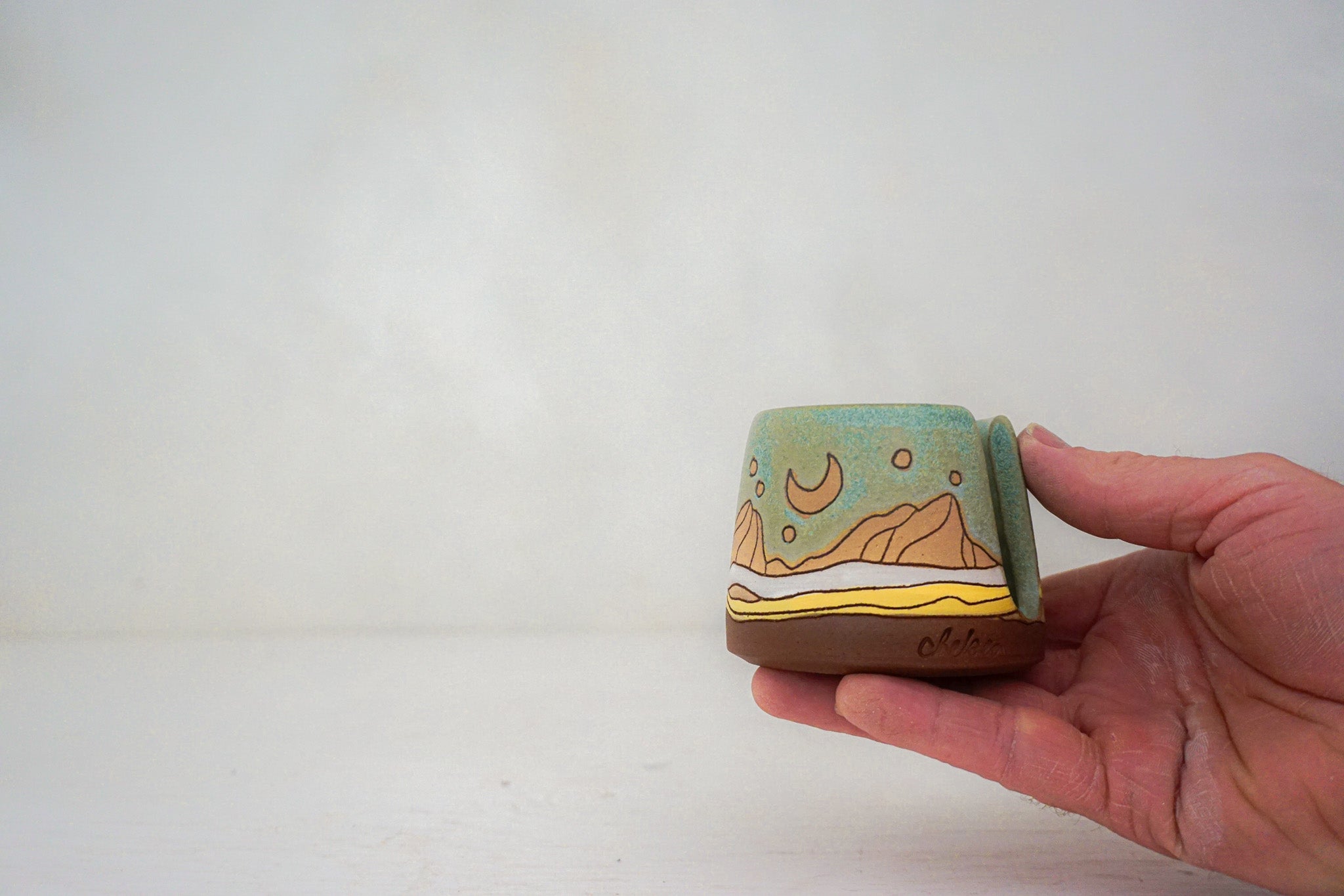 Mountain moon peach sponge holder in LAKE