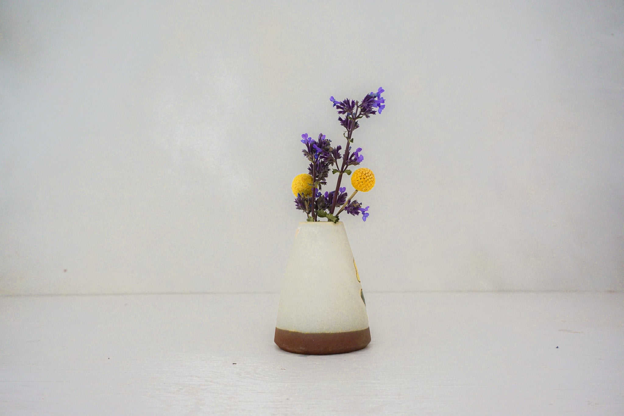 Yellow Flower Vase in BONE