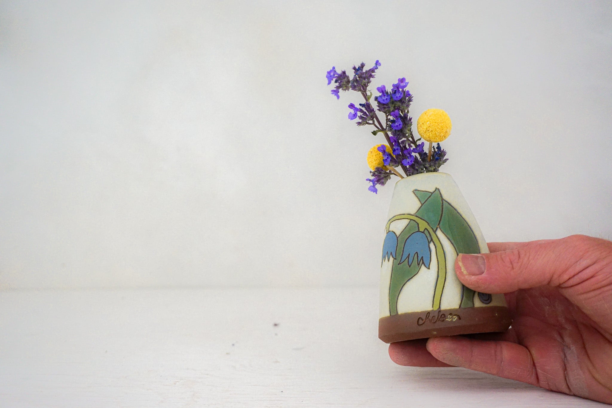 Bluebells Vase in BONE