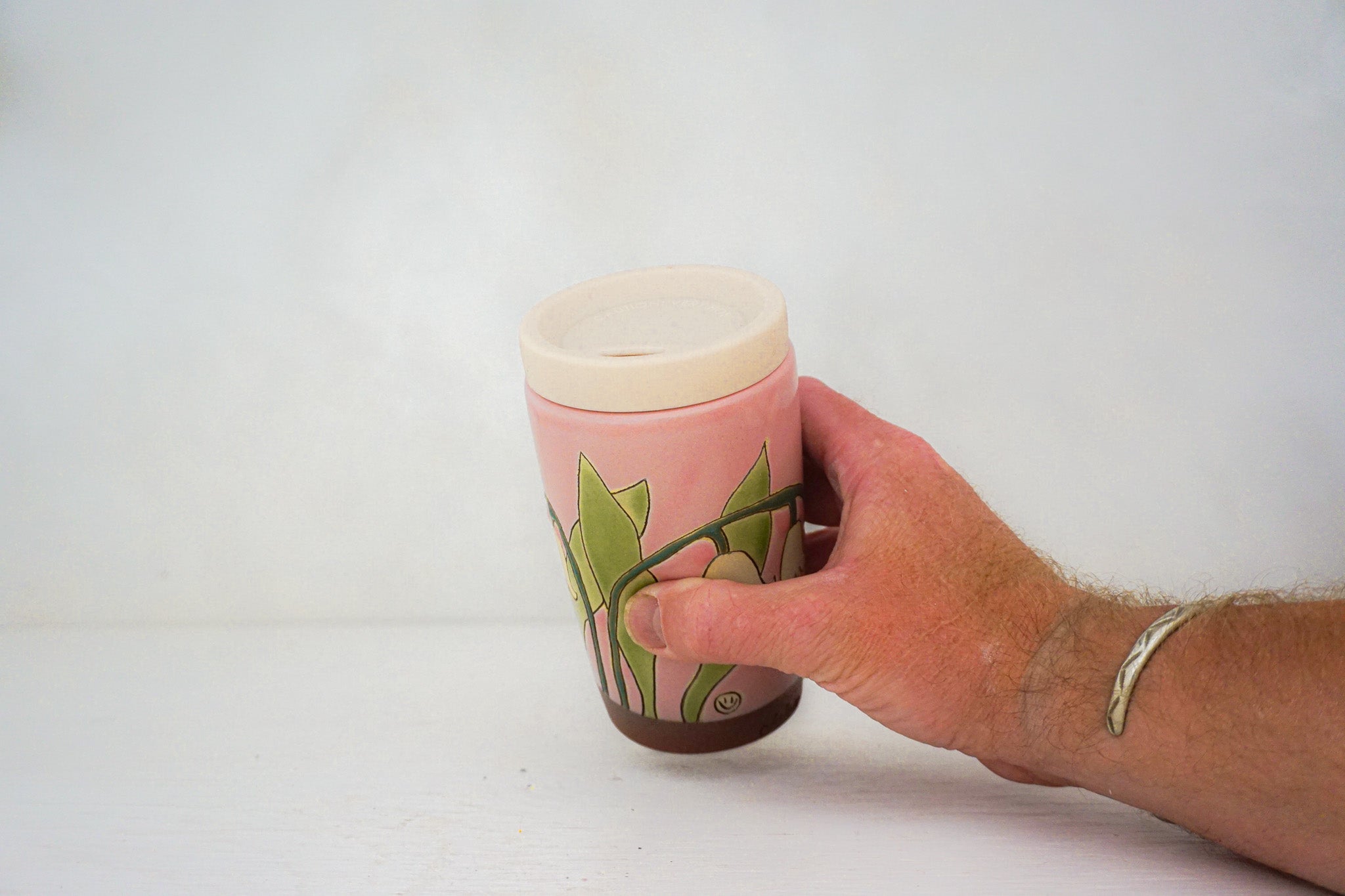 Lily of the Valley Travel cup in Bubblegum
