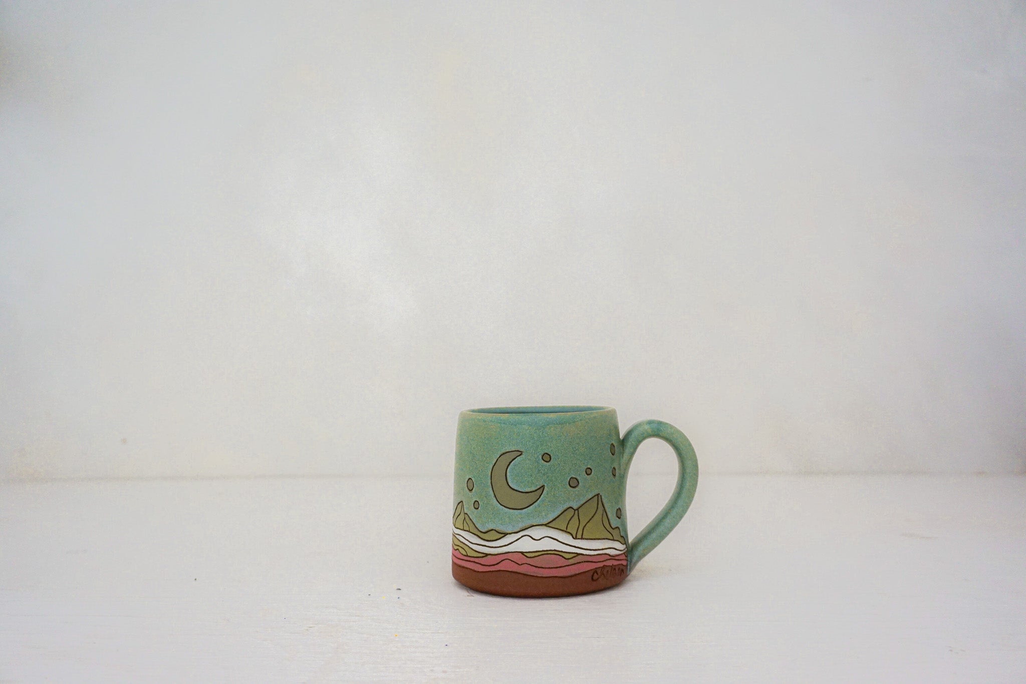 Crescent moon mtn BB mug in LAKE