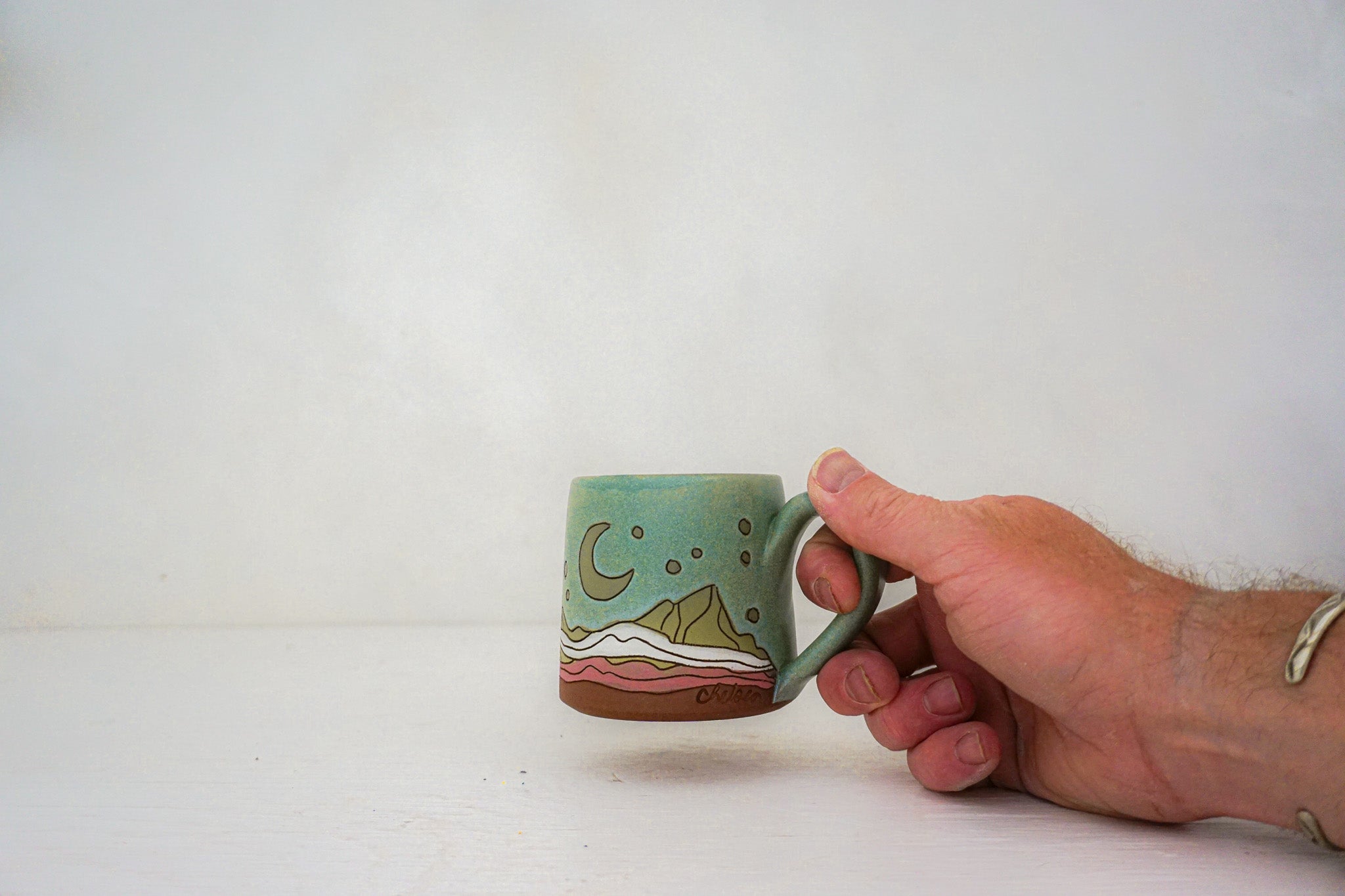Crescent moon mtn BB mug in LAKE