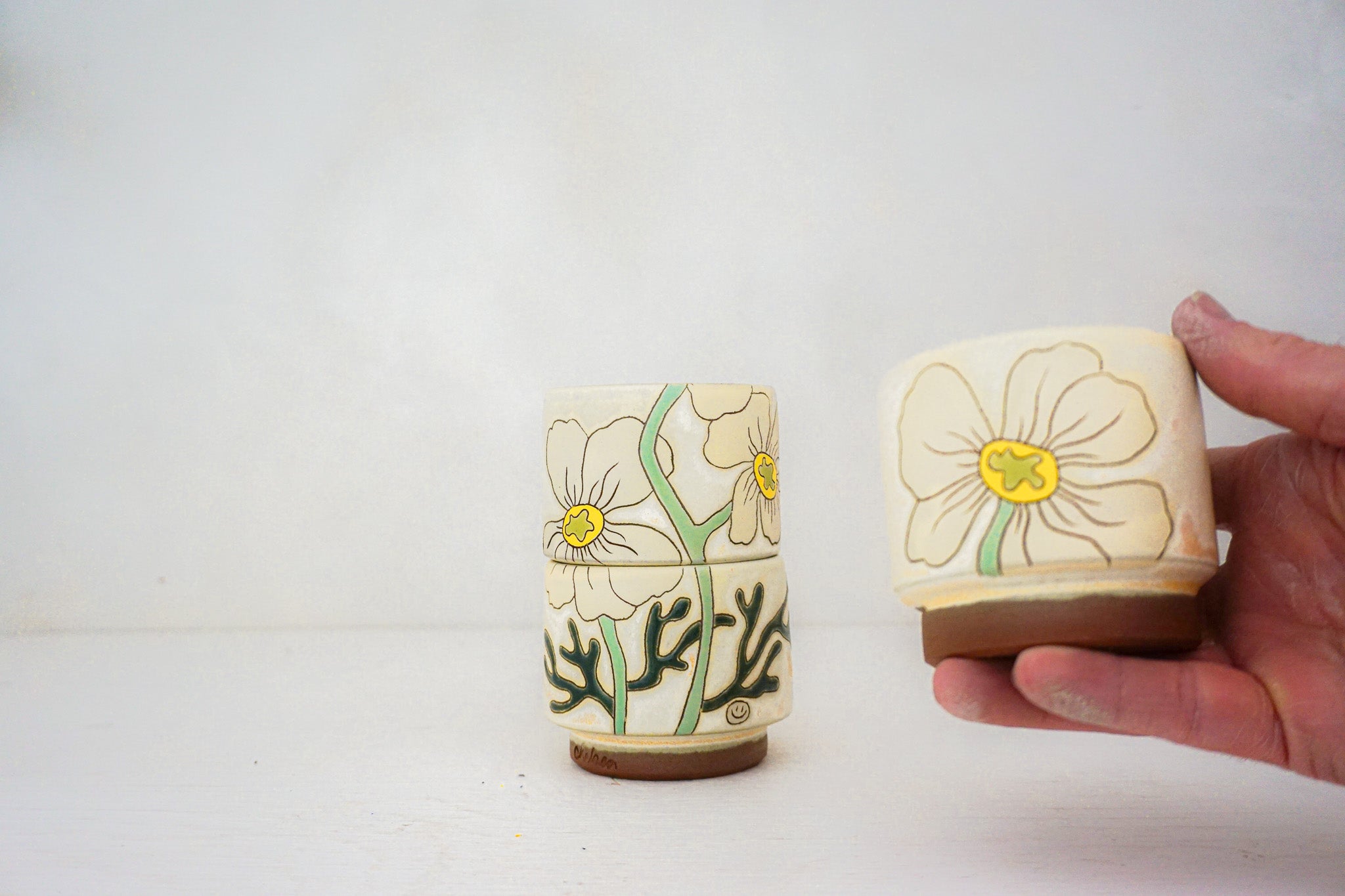My FAV Flower Stackers cups in BONE