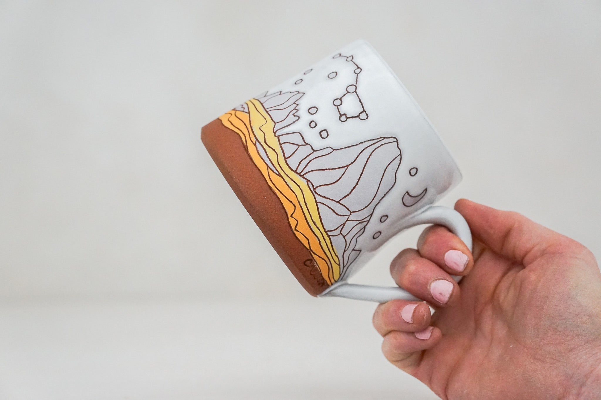 W Teton Big Dipper Crescent Mug in Snow White