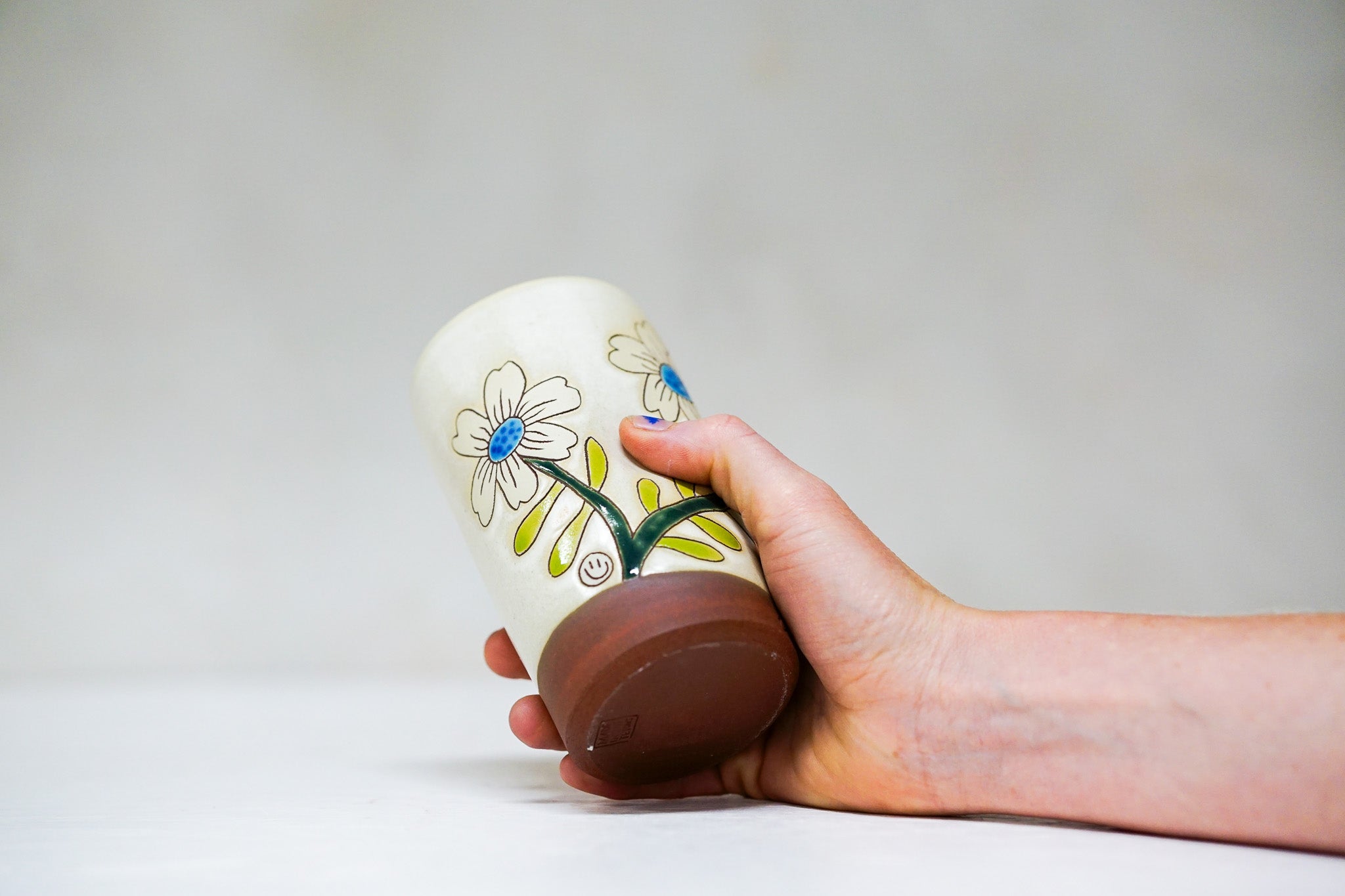 Flower cup in Bone