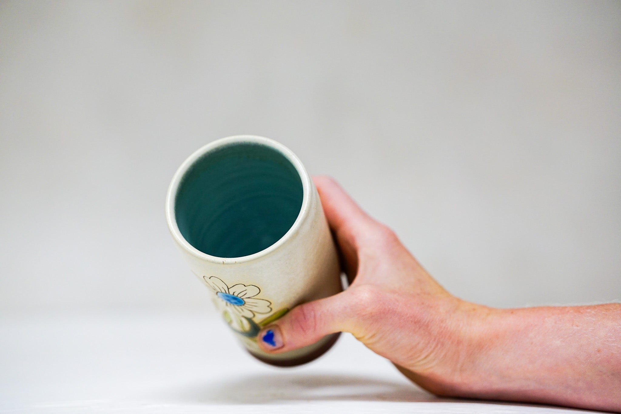 Flower cup in Bone