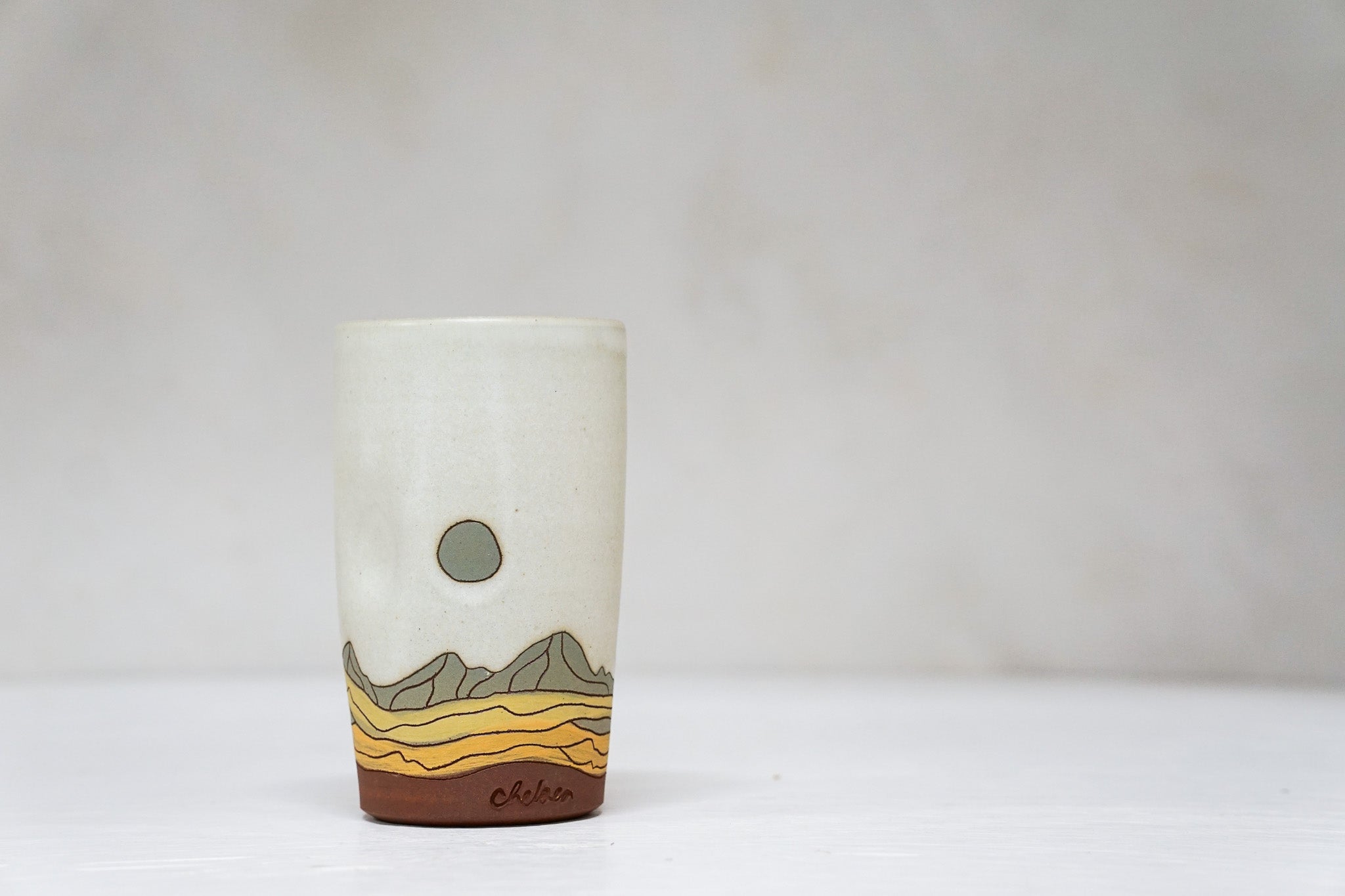 Mountain Green Moon cup in Bone
