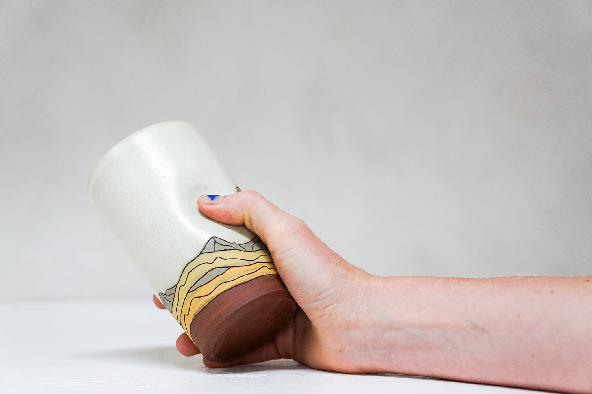 Mountain Green Moon cup in Bone