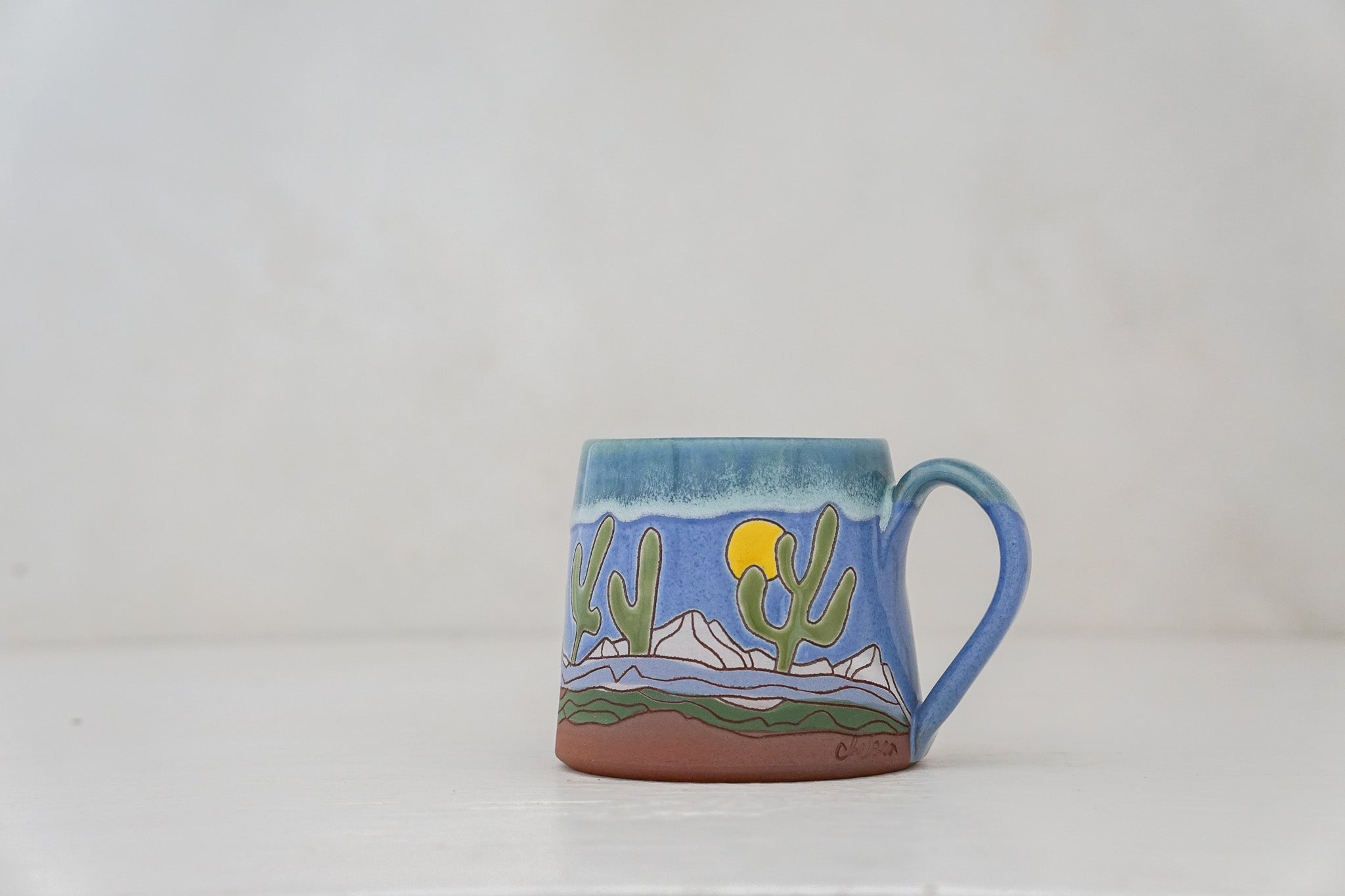 Saguaro National Park Mug in Periwinkle Dip 2