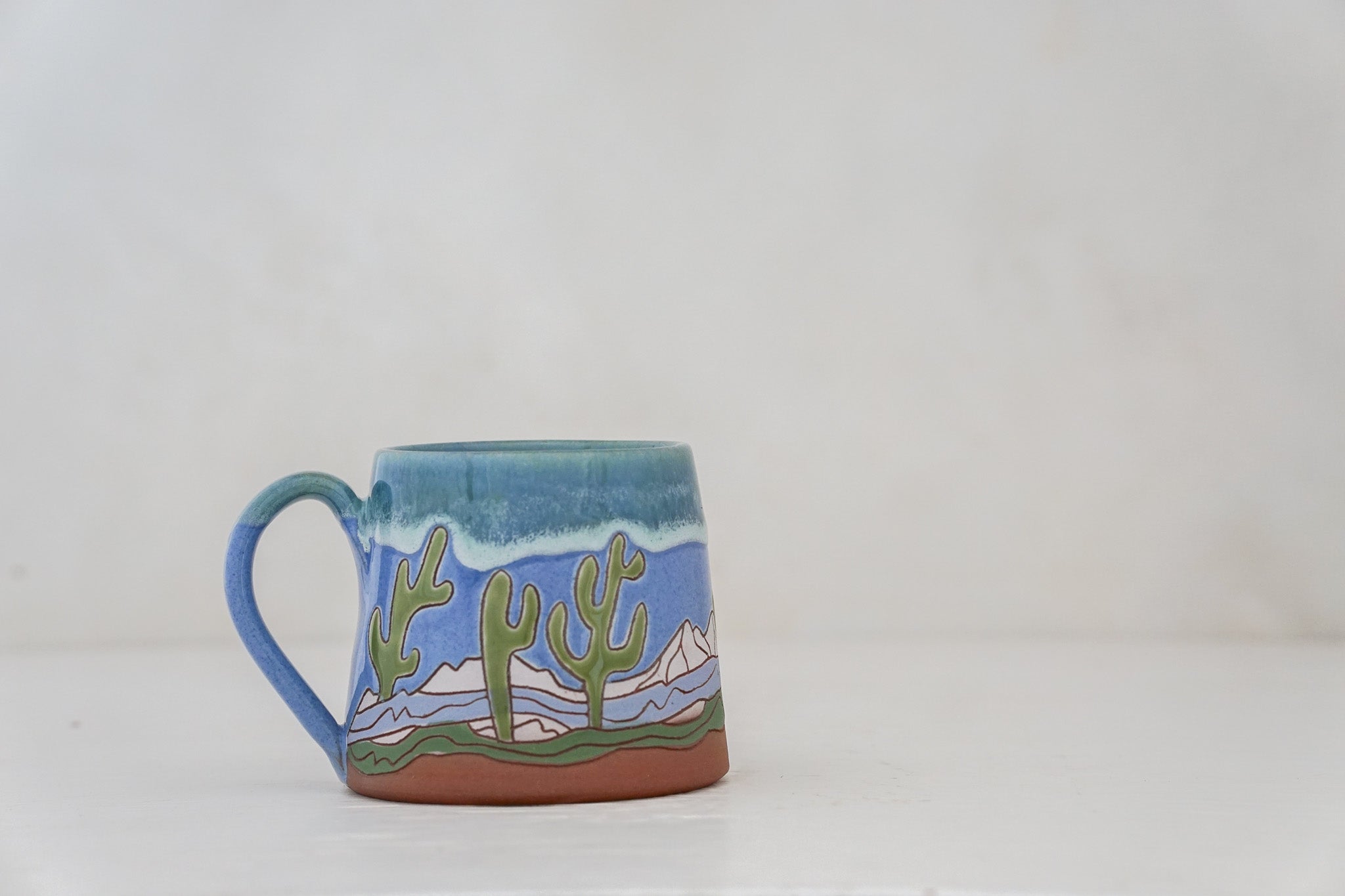 Saguaro National Park Mug in Periwinkle Dip 2