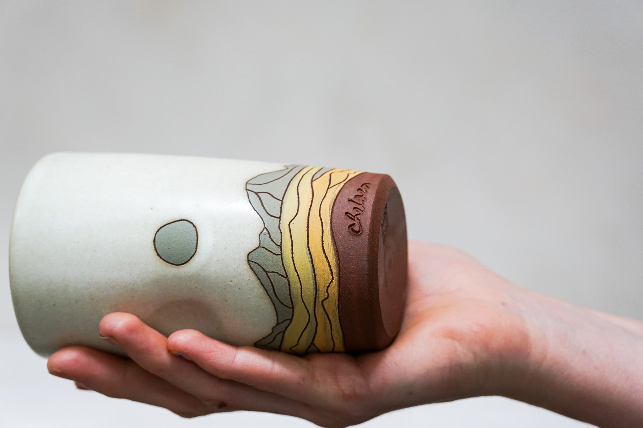 Mountain Green Moon cup in Bone