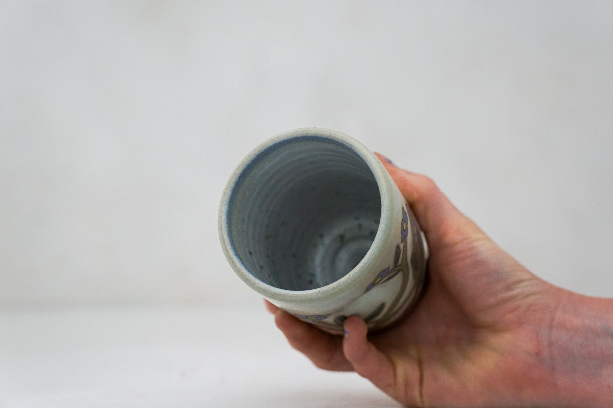 Forget me not cup in Bone