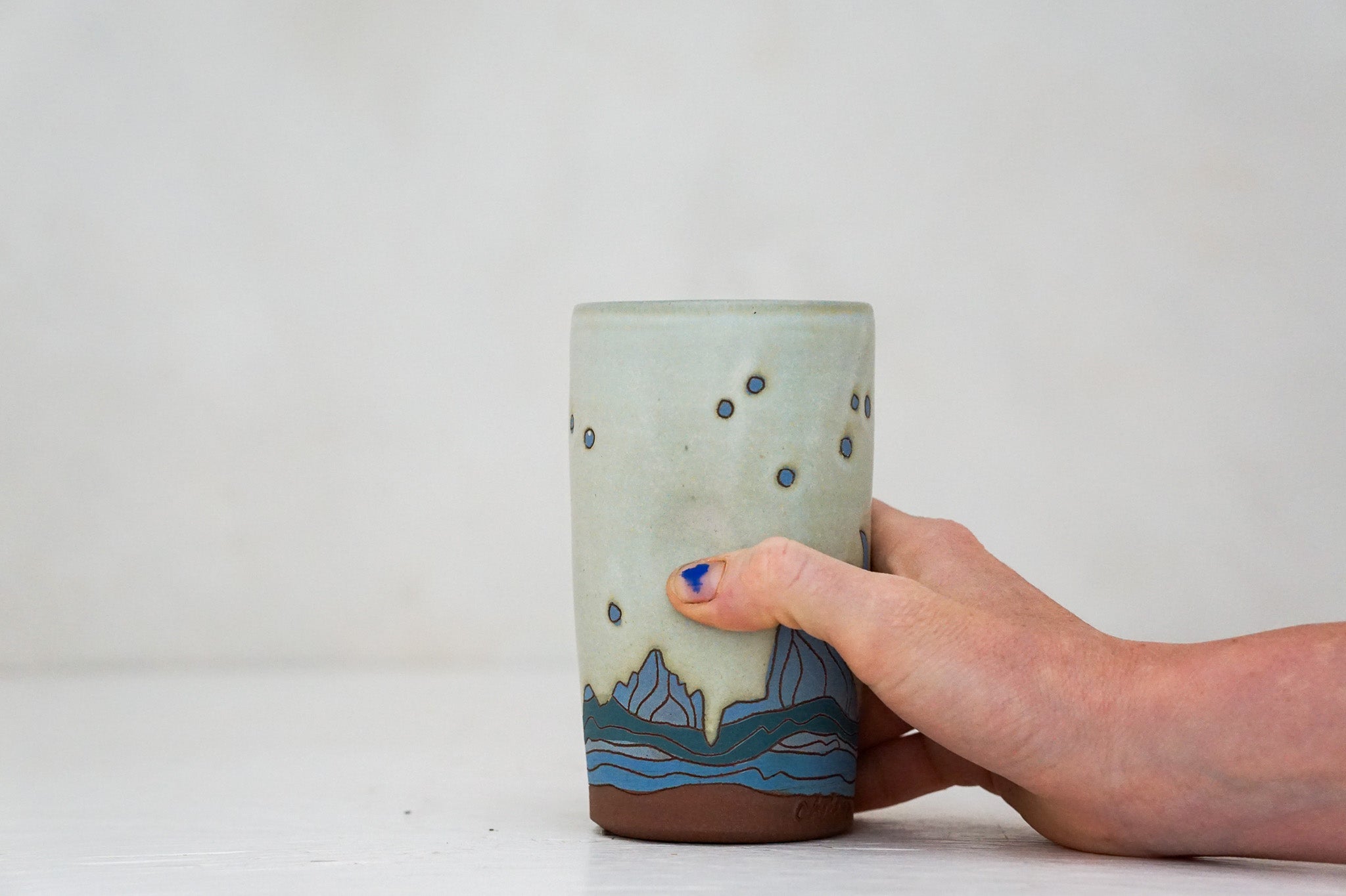 W Teton Blues cup in Bone