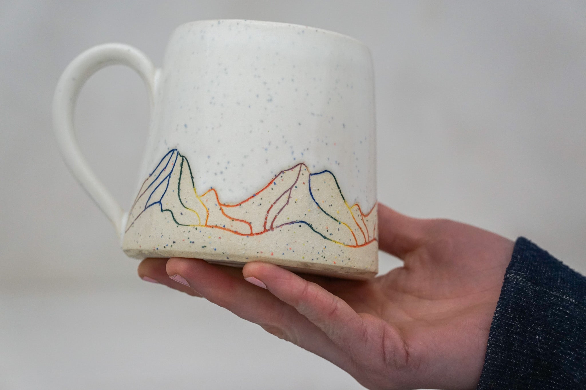 W Teton Colored Grog mug in White 1