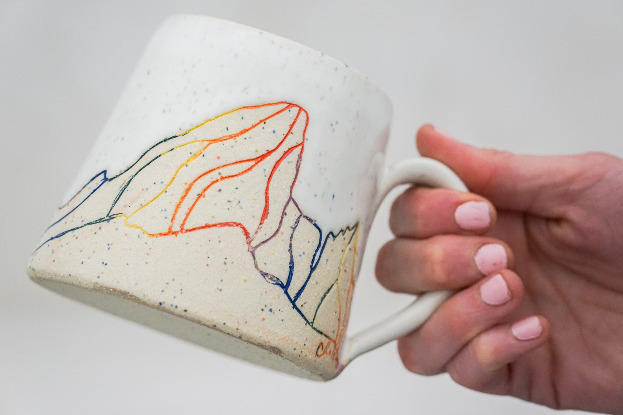 E Teton Colored Grog mug in White