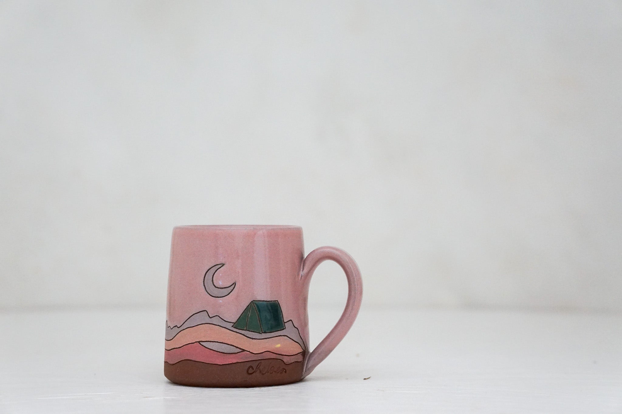 Tent camping BB mug in Pink